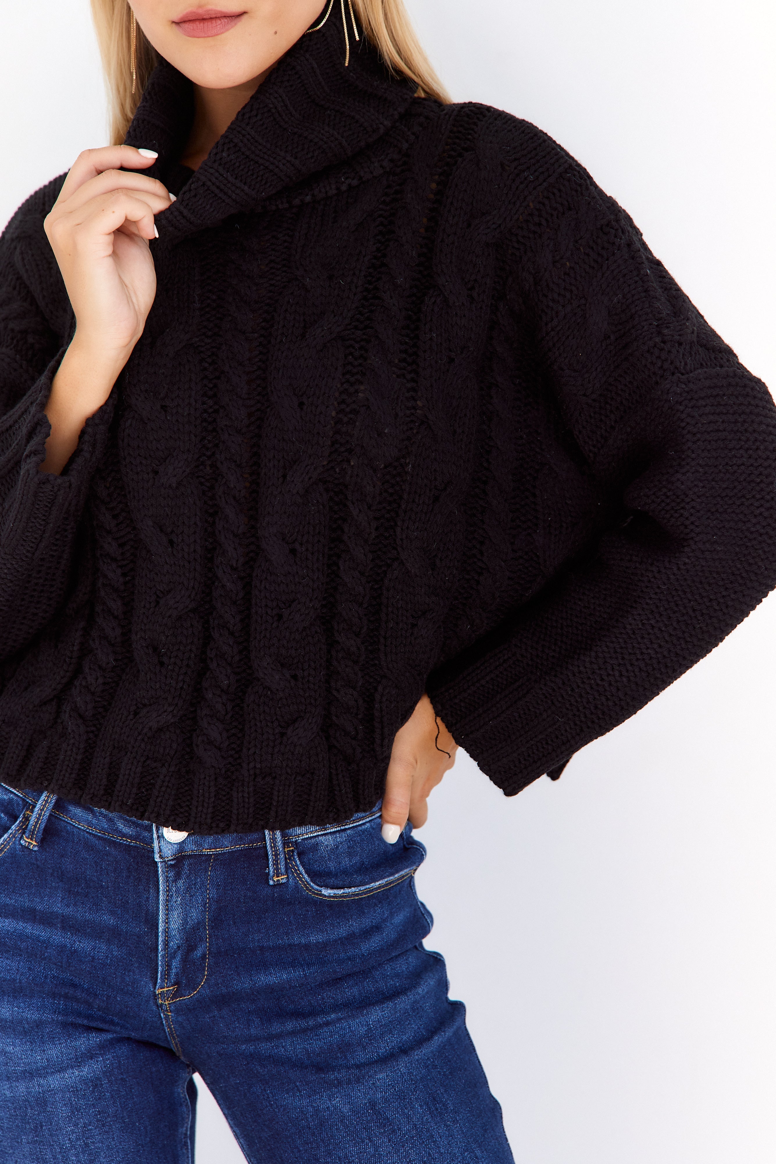 Sonora Cableknit Turtle Neck Sweater