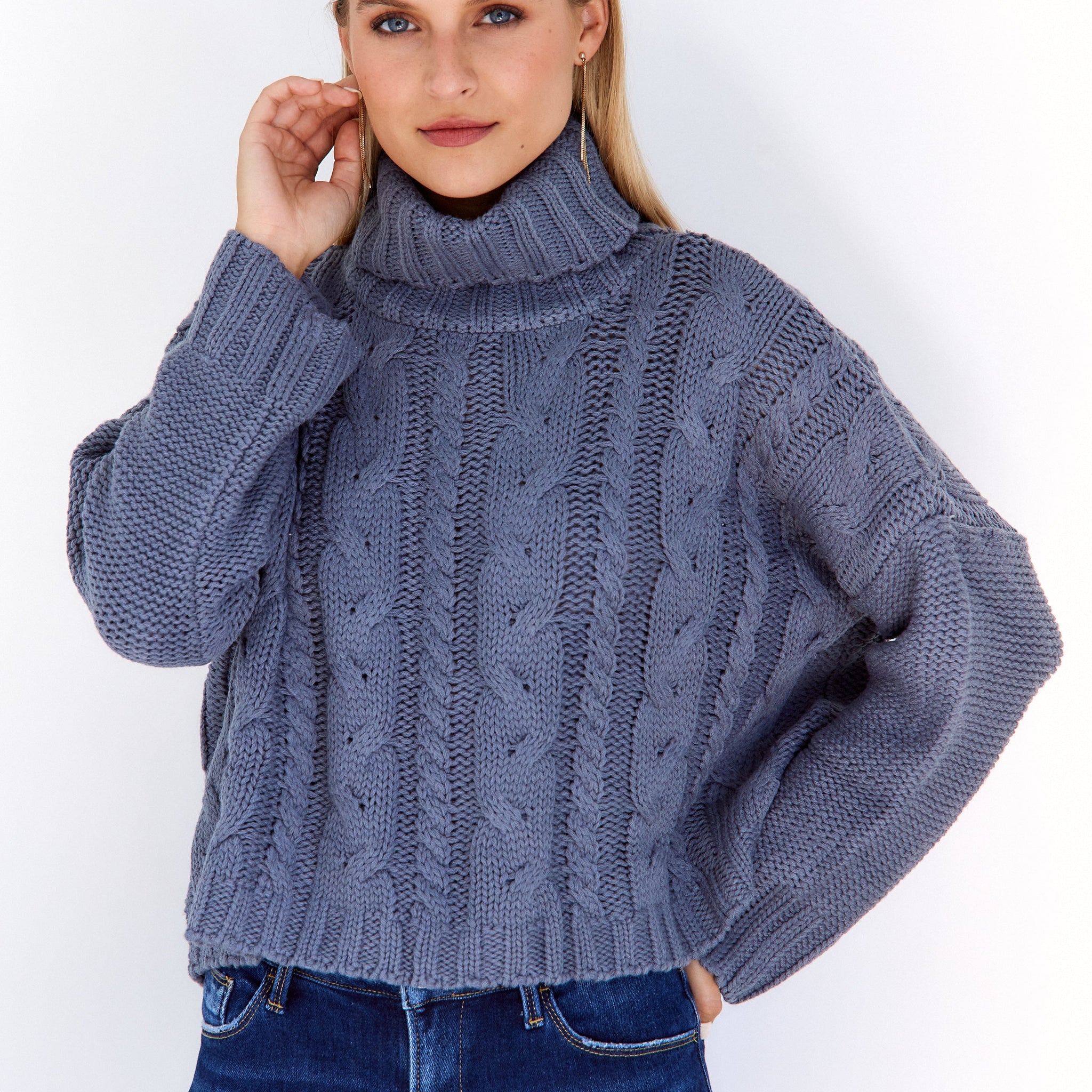 Sonora Cableknit Turtle Neck Sweater