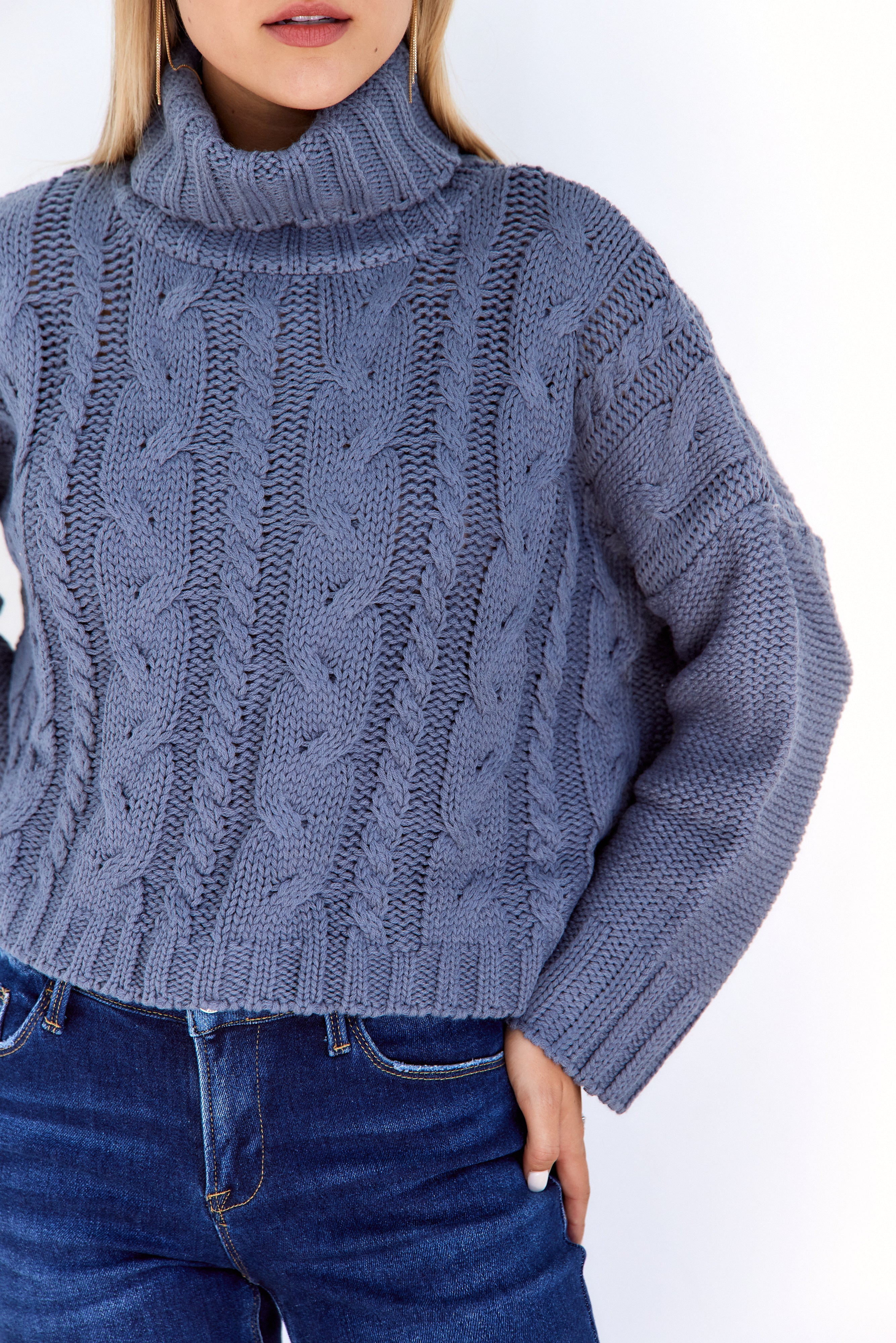 Sonora Cableknit Turtle Neck Sweater