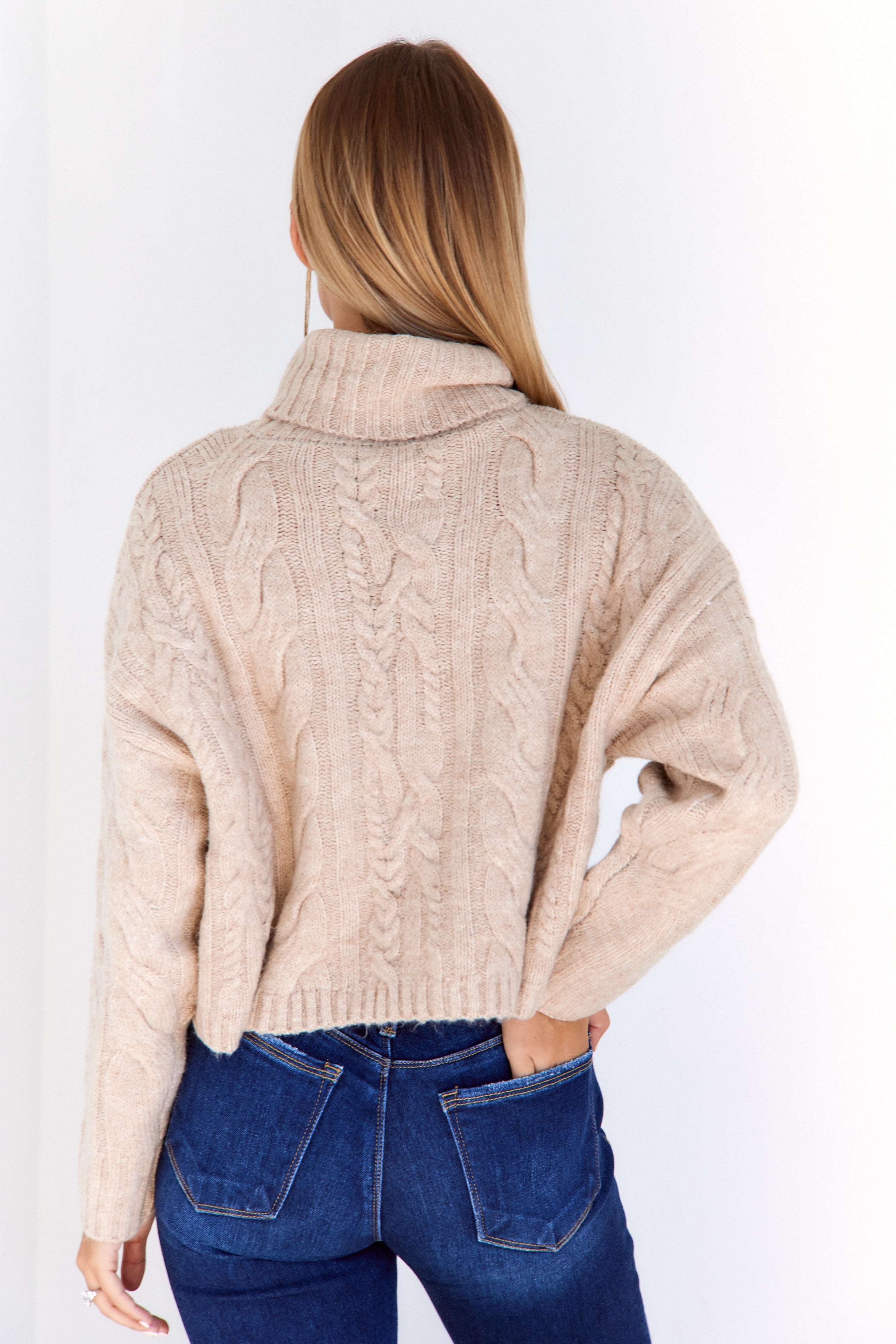 Marfa Twisted Cableknit Turtleneck Sweater