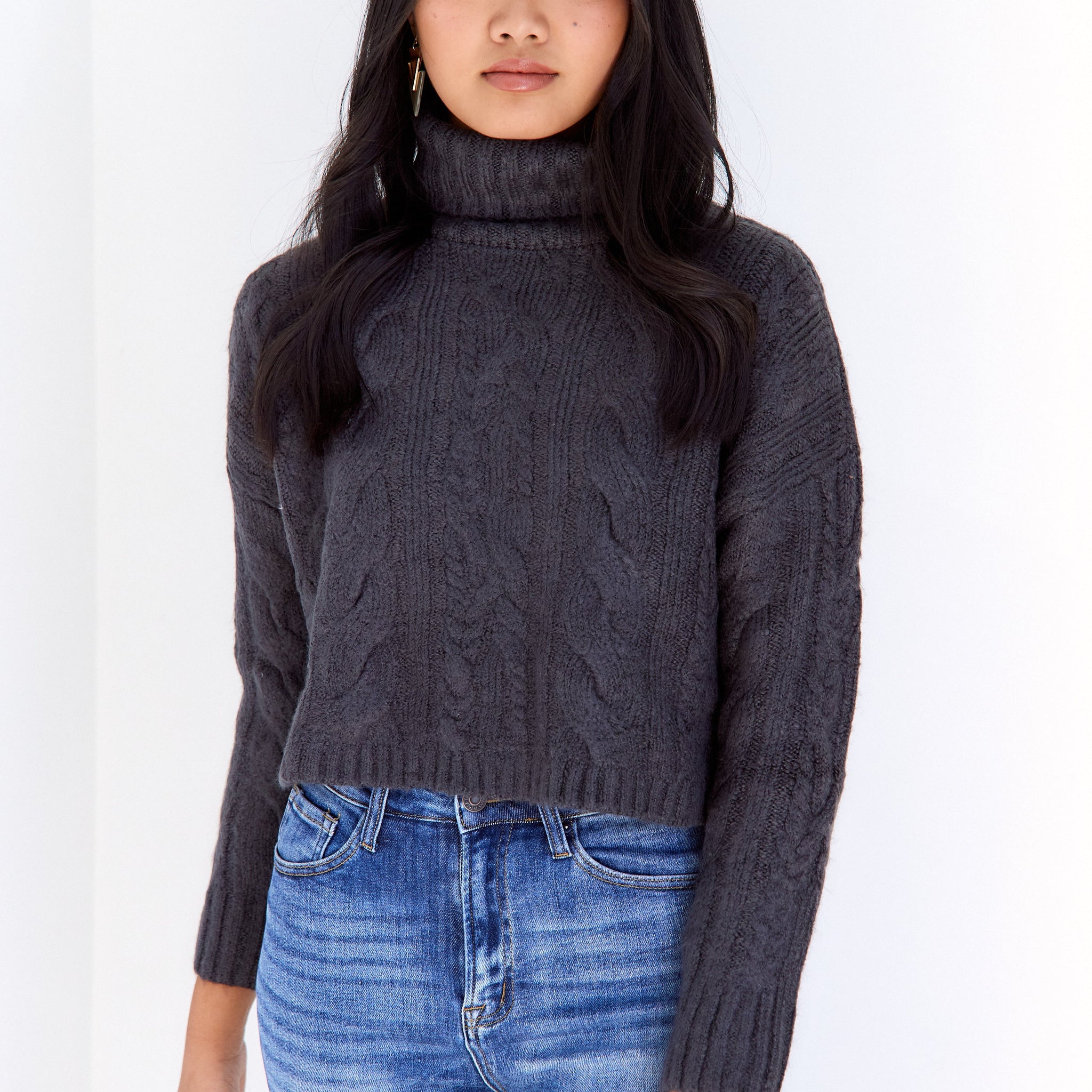 Marfa Twisted Cableknit Turtleneck Sweater