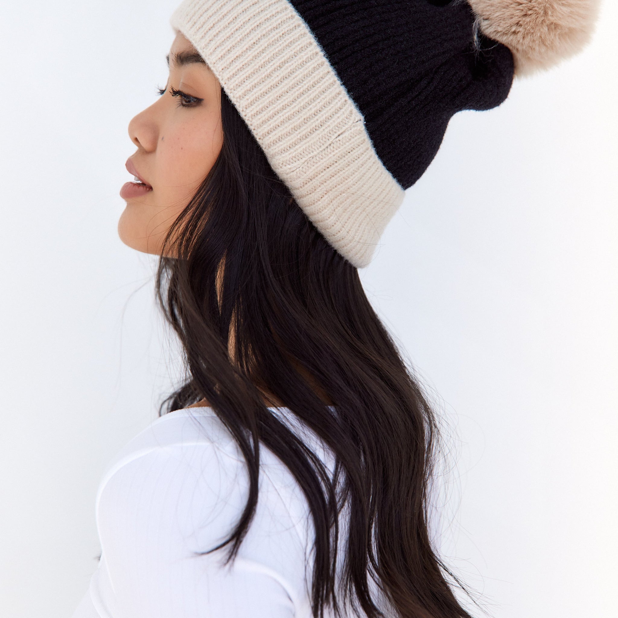 Valerie Colorblock Faux Fur Hat