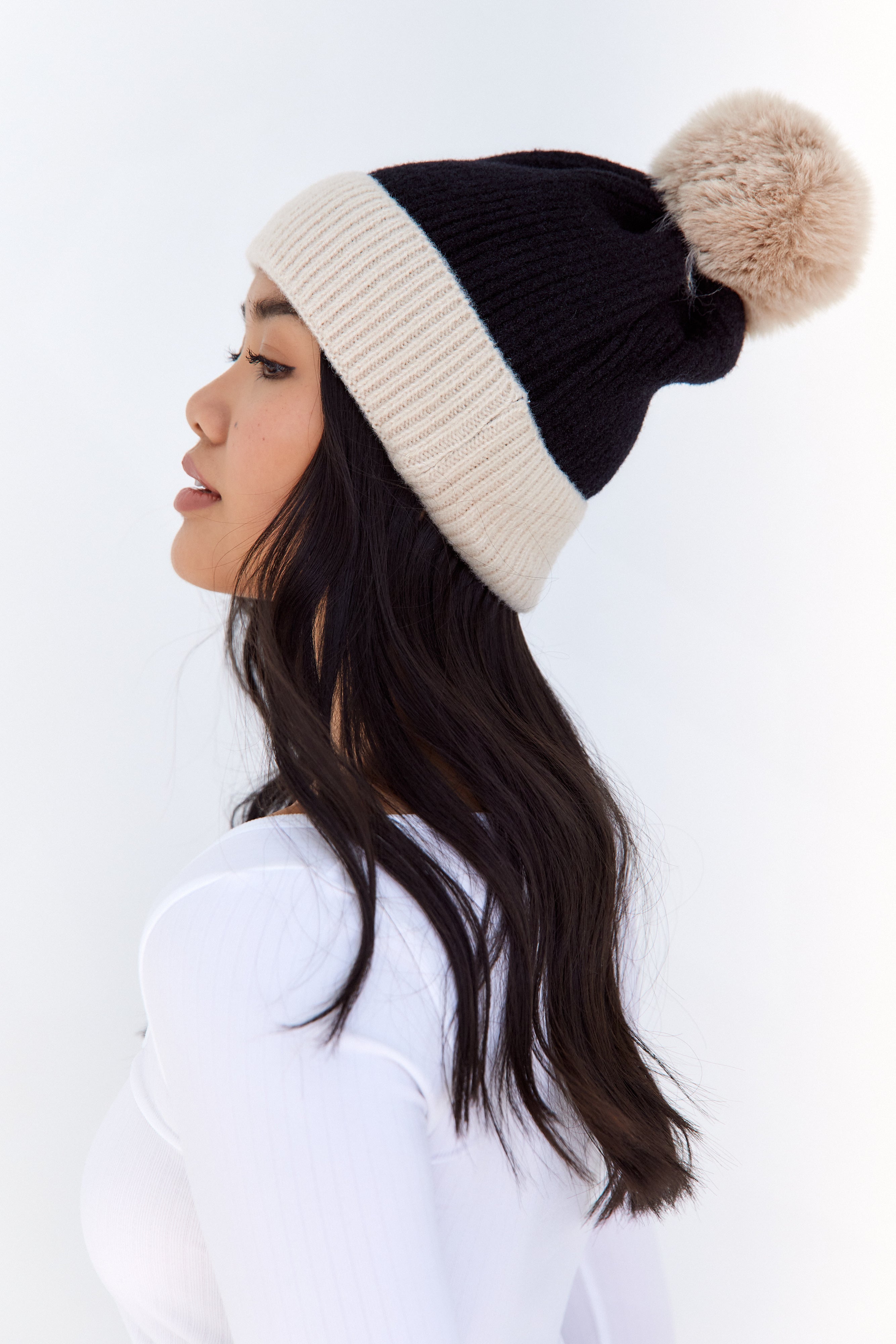 Valerie Colorblock Faux Fur Hat