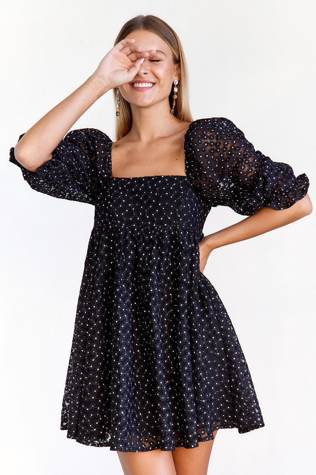 SALE - Gigi Sparkle Floral Mini Dress