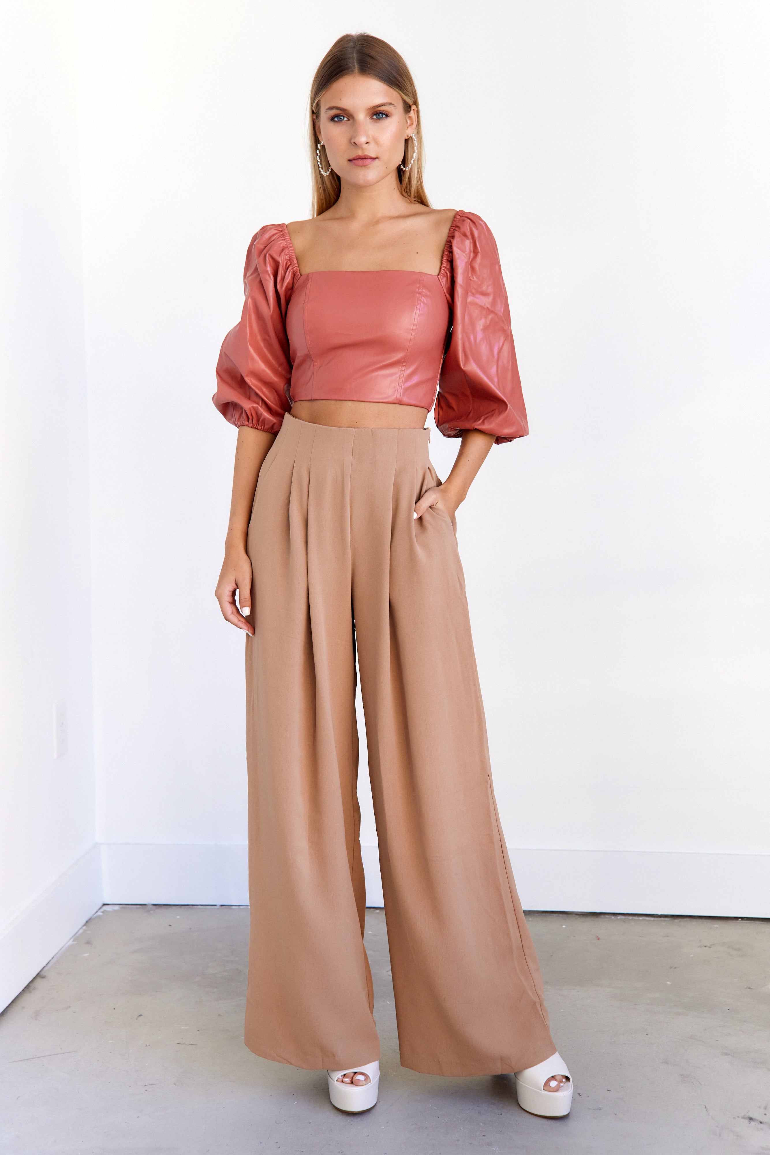 SALE - Luna High Rise Wide Leg Pants