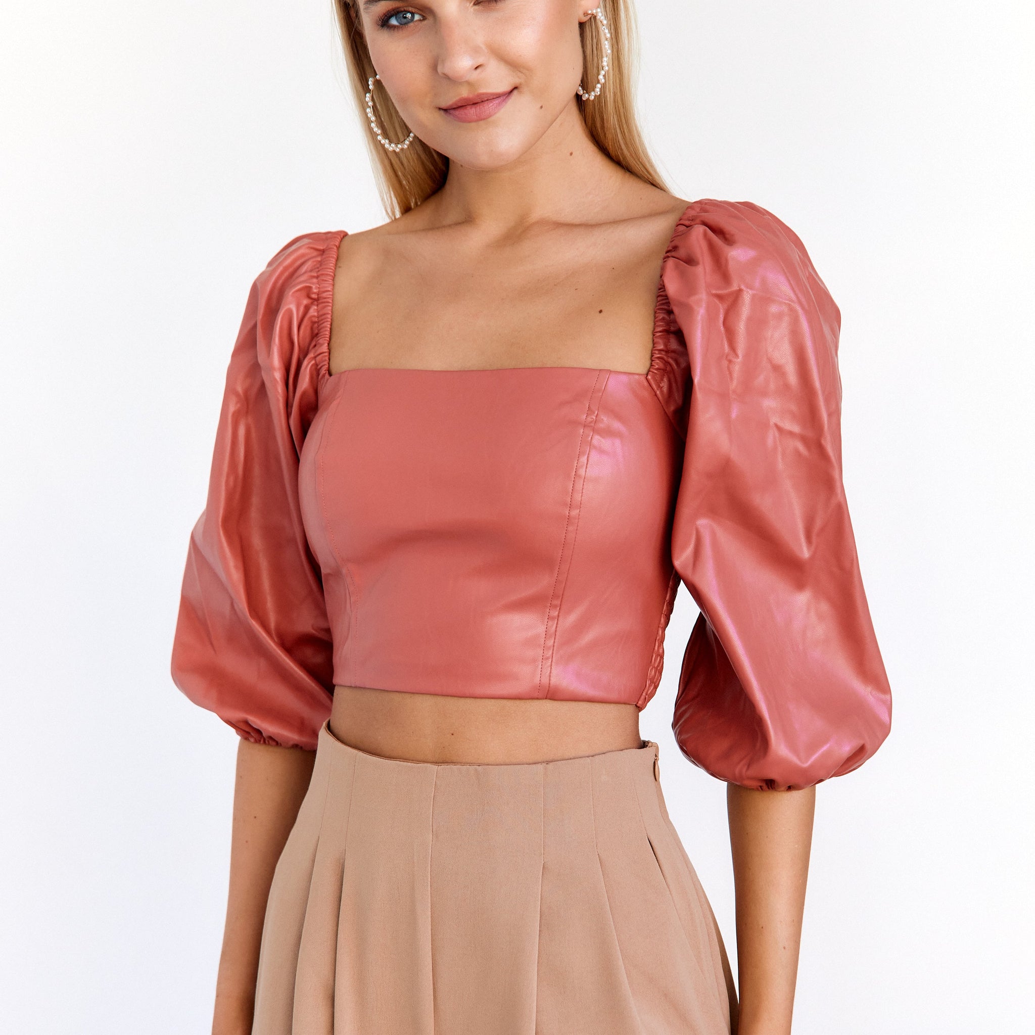 SALE- Imani Faux Leather Corset Top