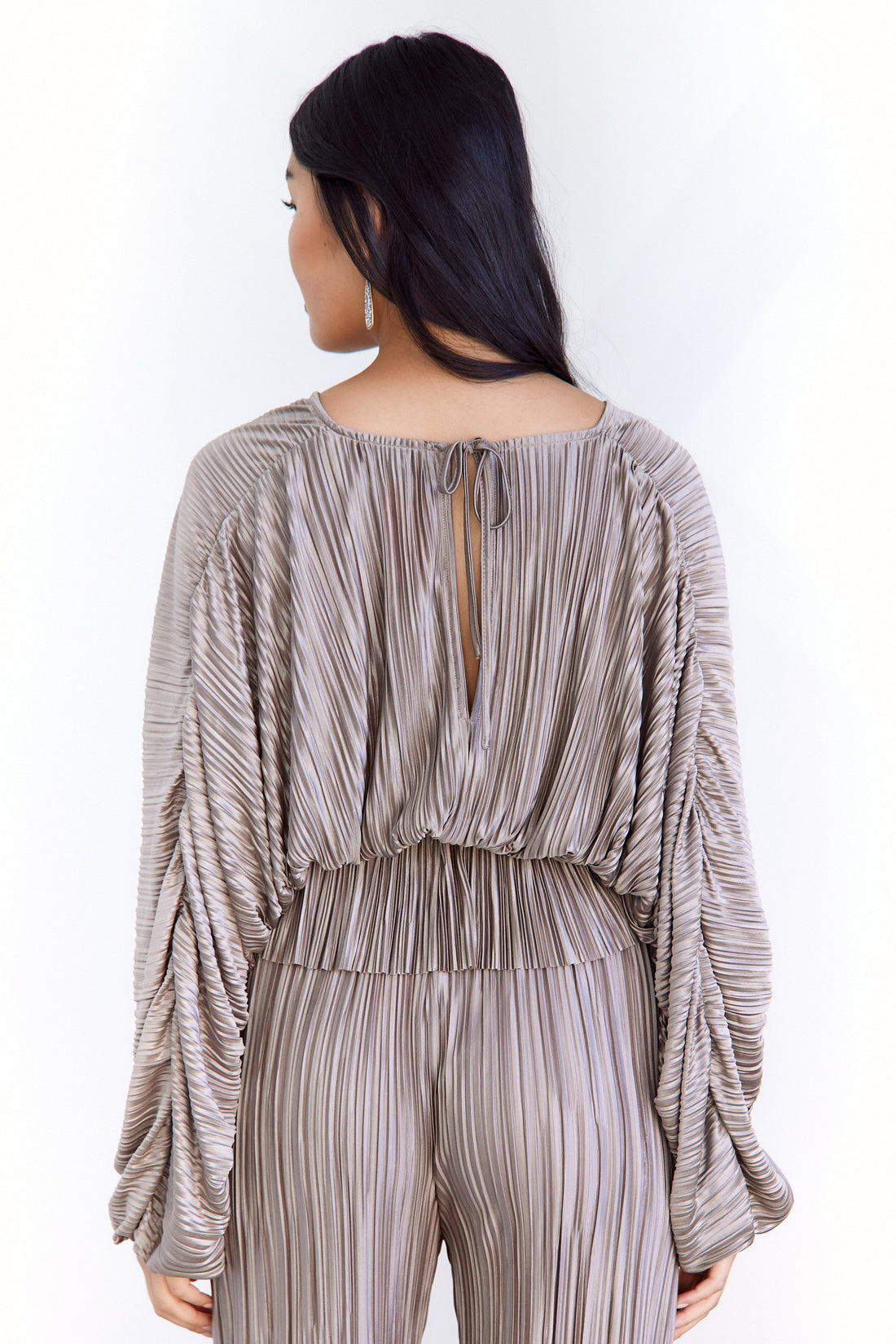 SALE- Cecilia Pleated V Neck Blouse
