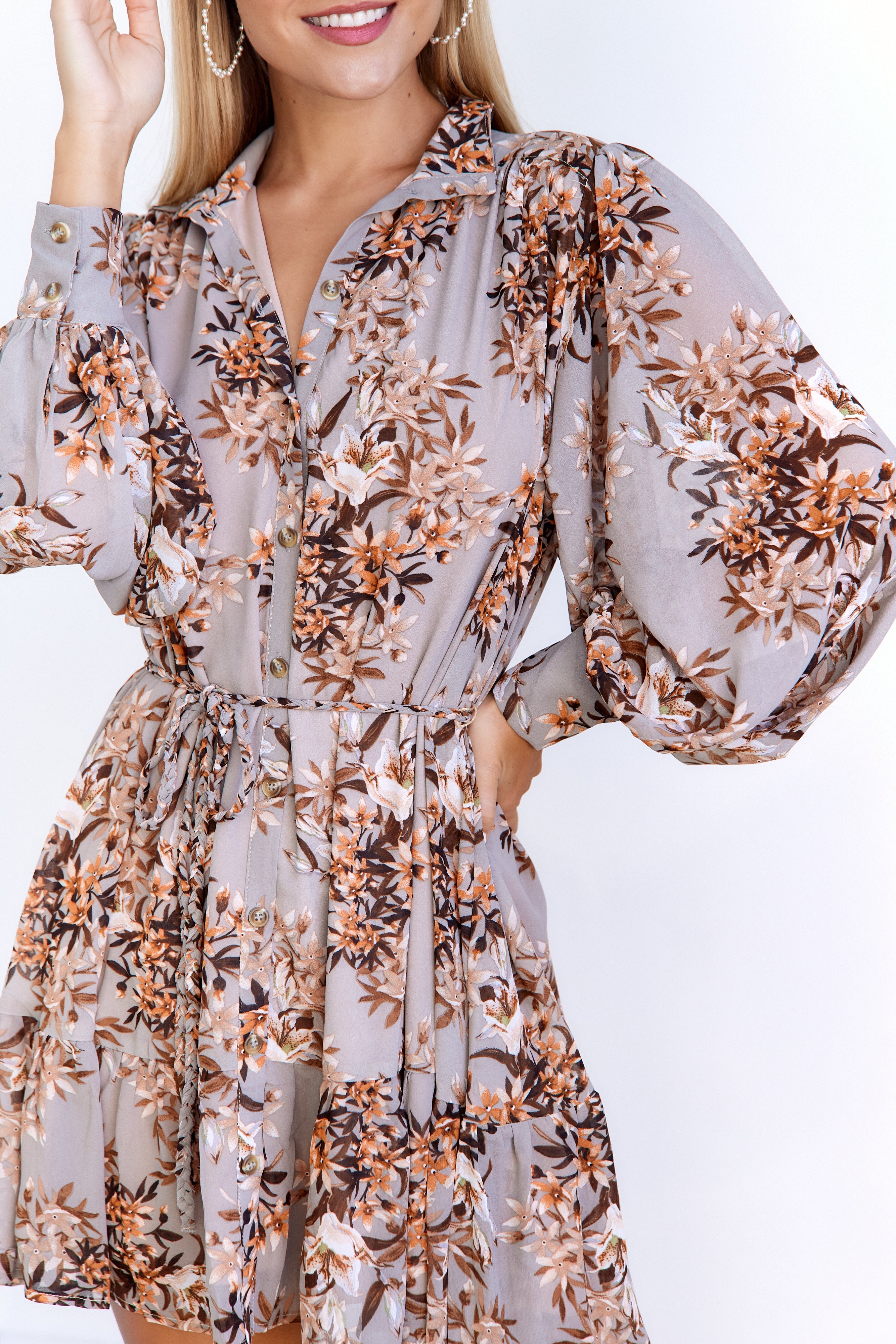 Saylor Floral Belted Mini Dress