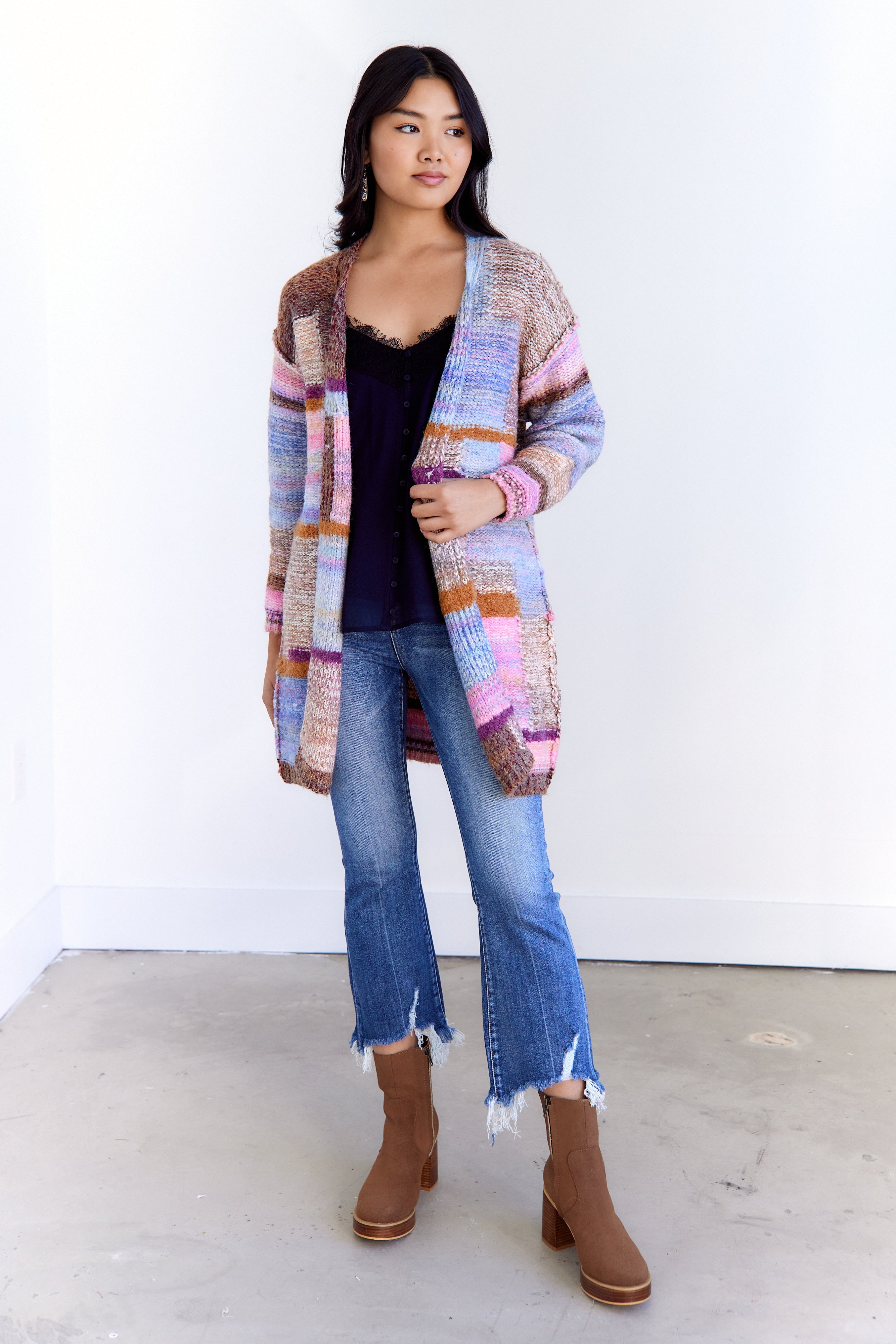 SALE - Izzy Striped Knit Cardigan