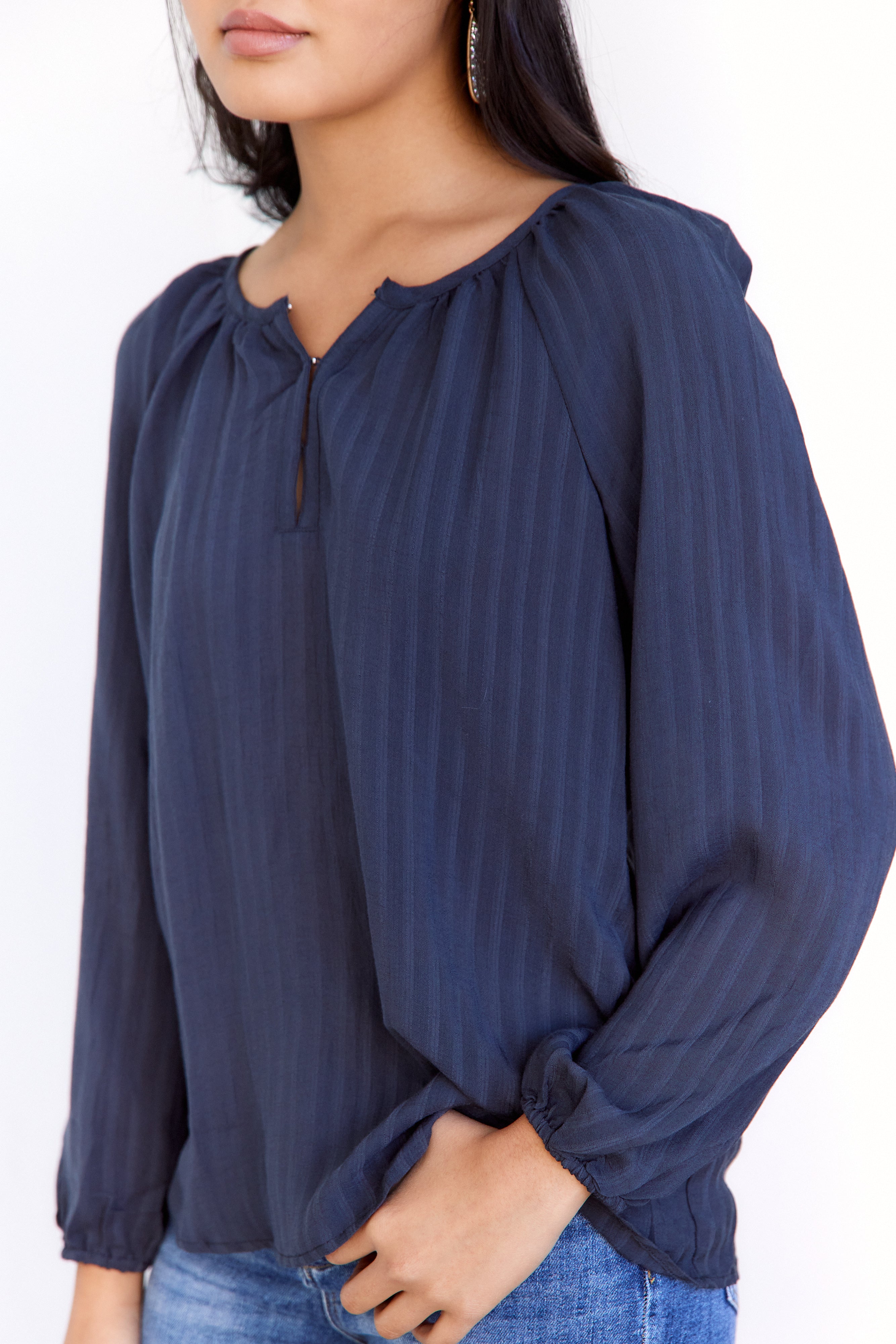 SALE- Serena Textured Stripe Blouse