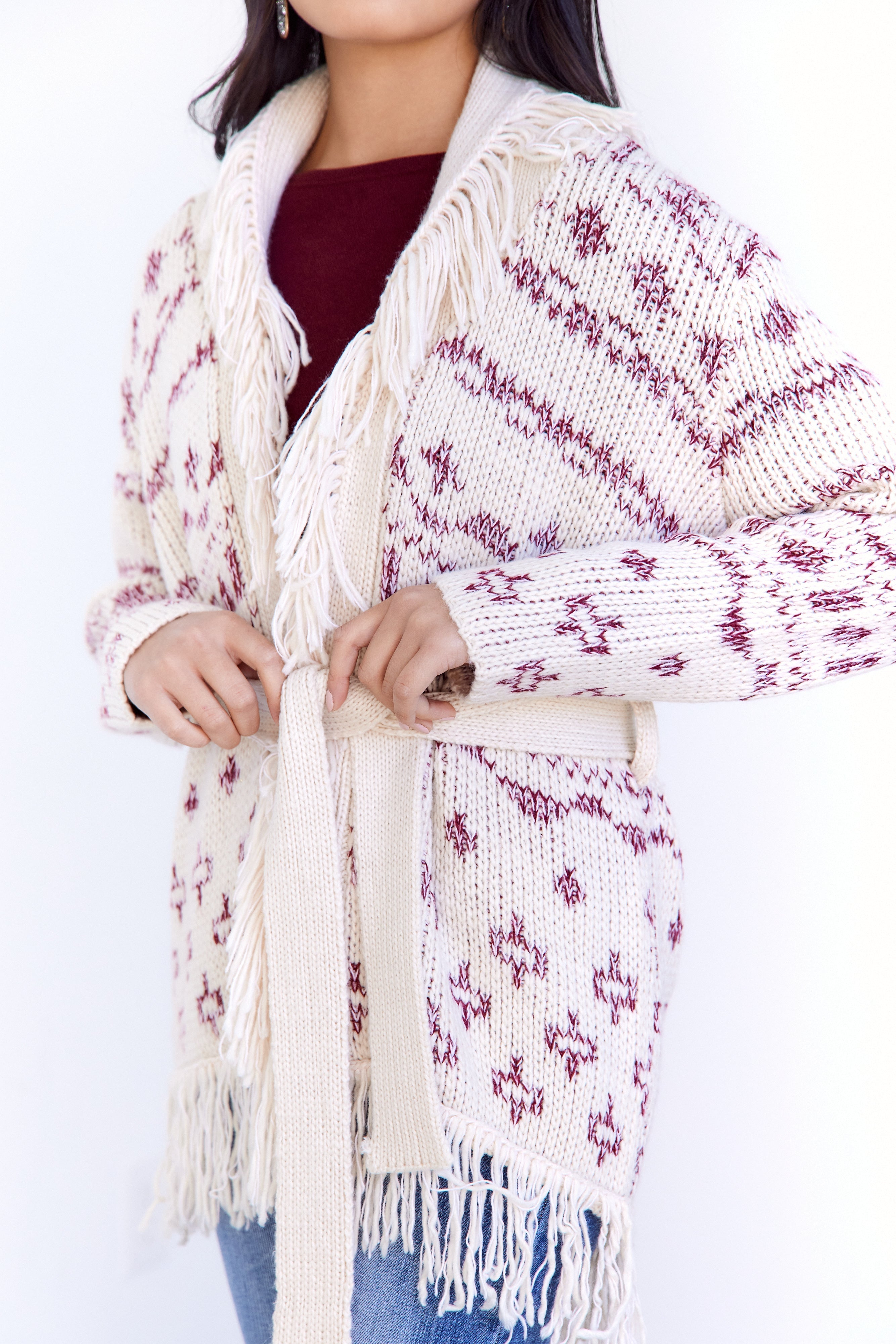 SALE - Aida Fringe Tie Cardigan