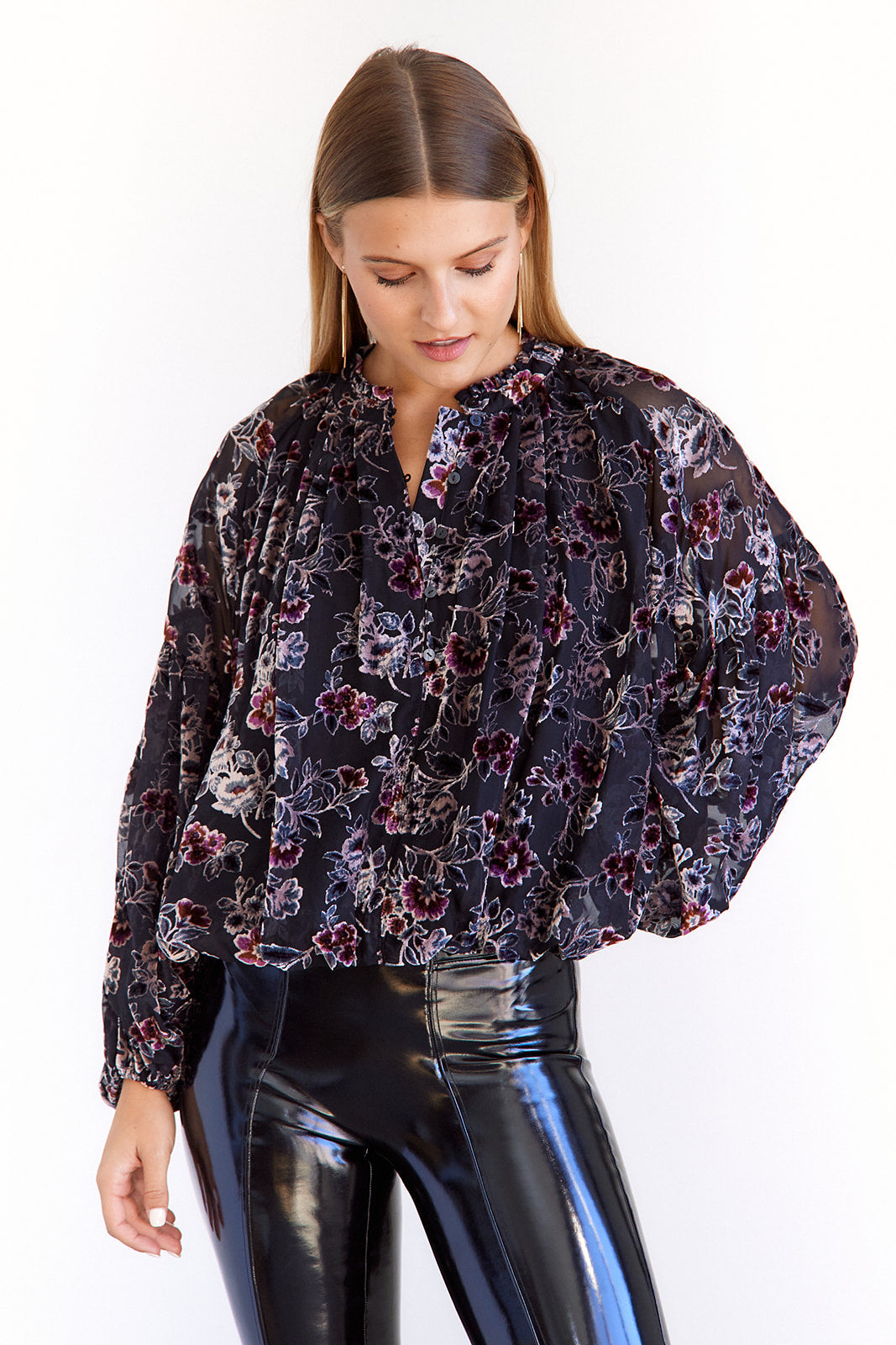Kait Velvet Floral Blouse