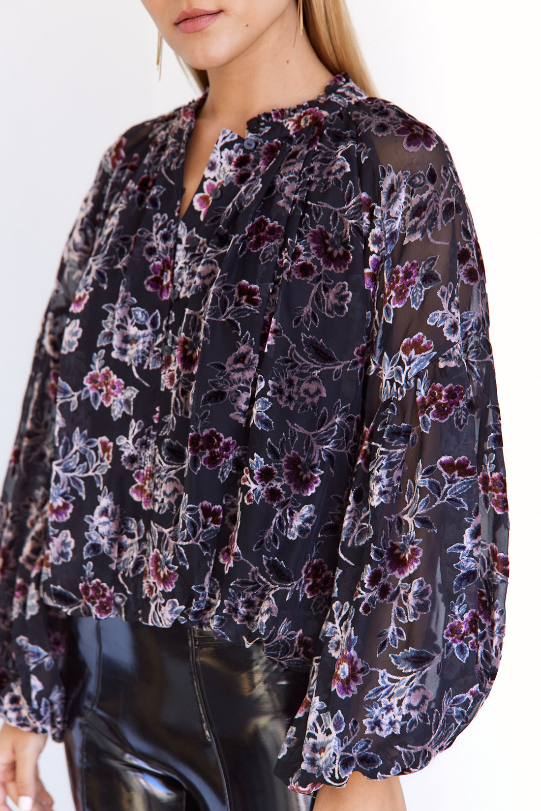 Kait Velvet Floral Blouse
