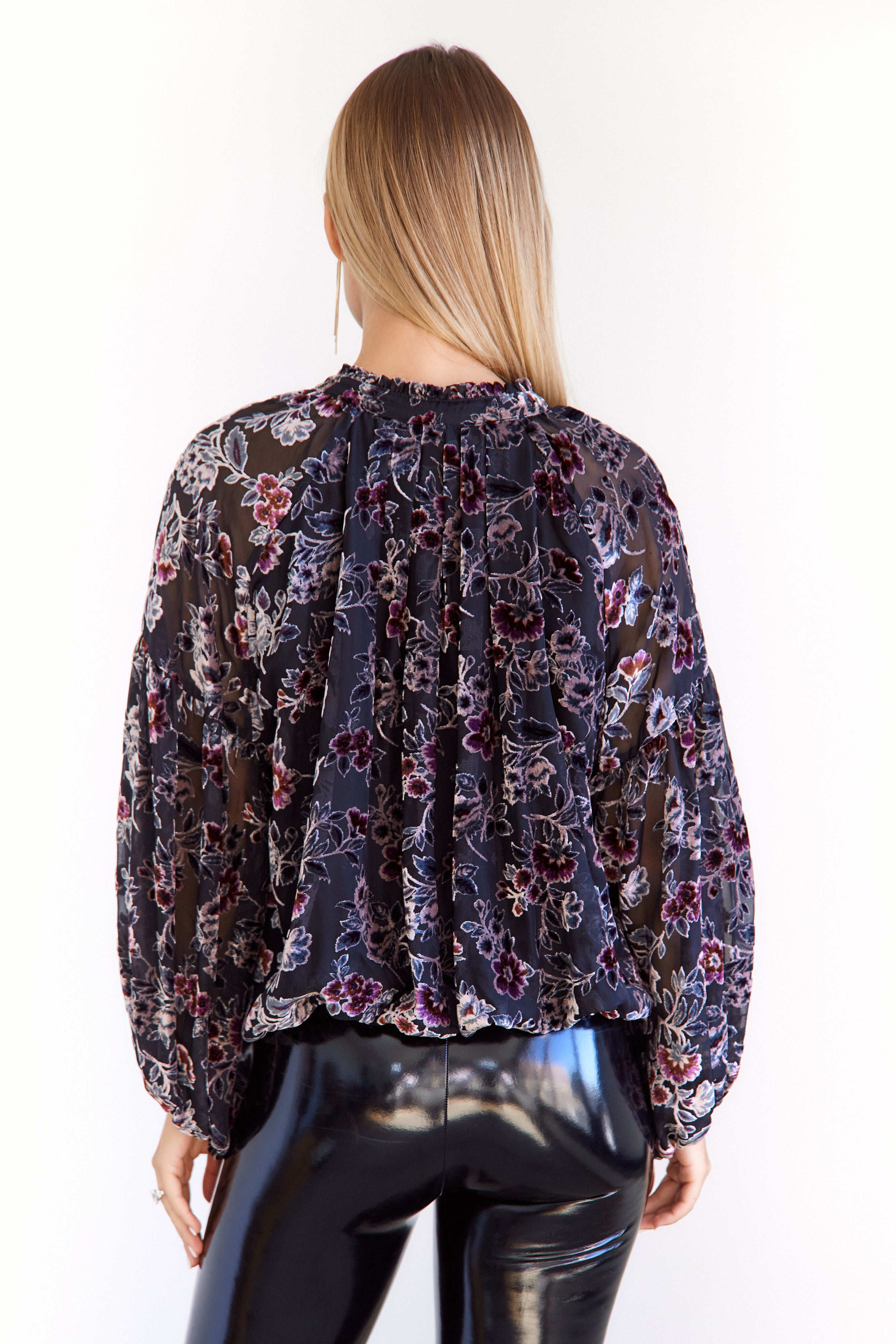 Kait Velvet Floral Blouse