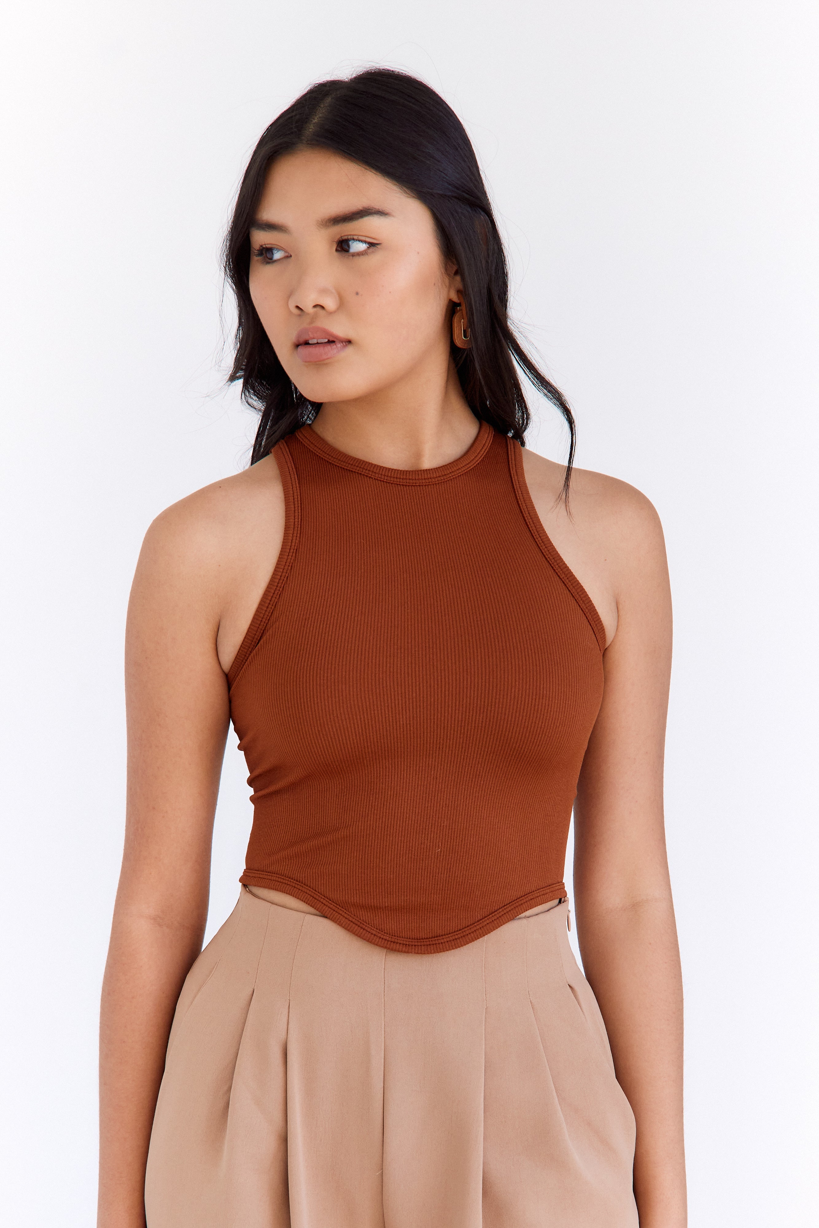Wrigley Curved Hem Crewneck Tank