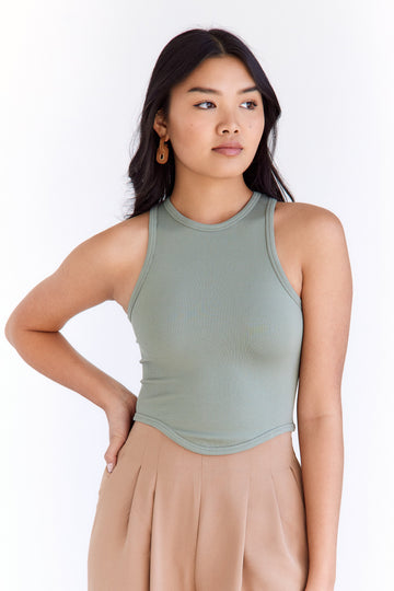 Wrigley Curved Hem Crewneck Tank