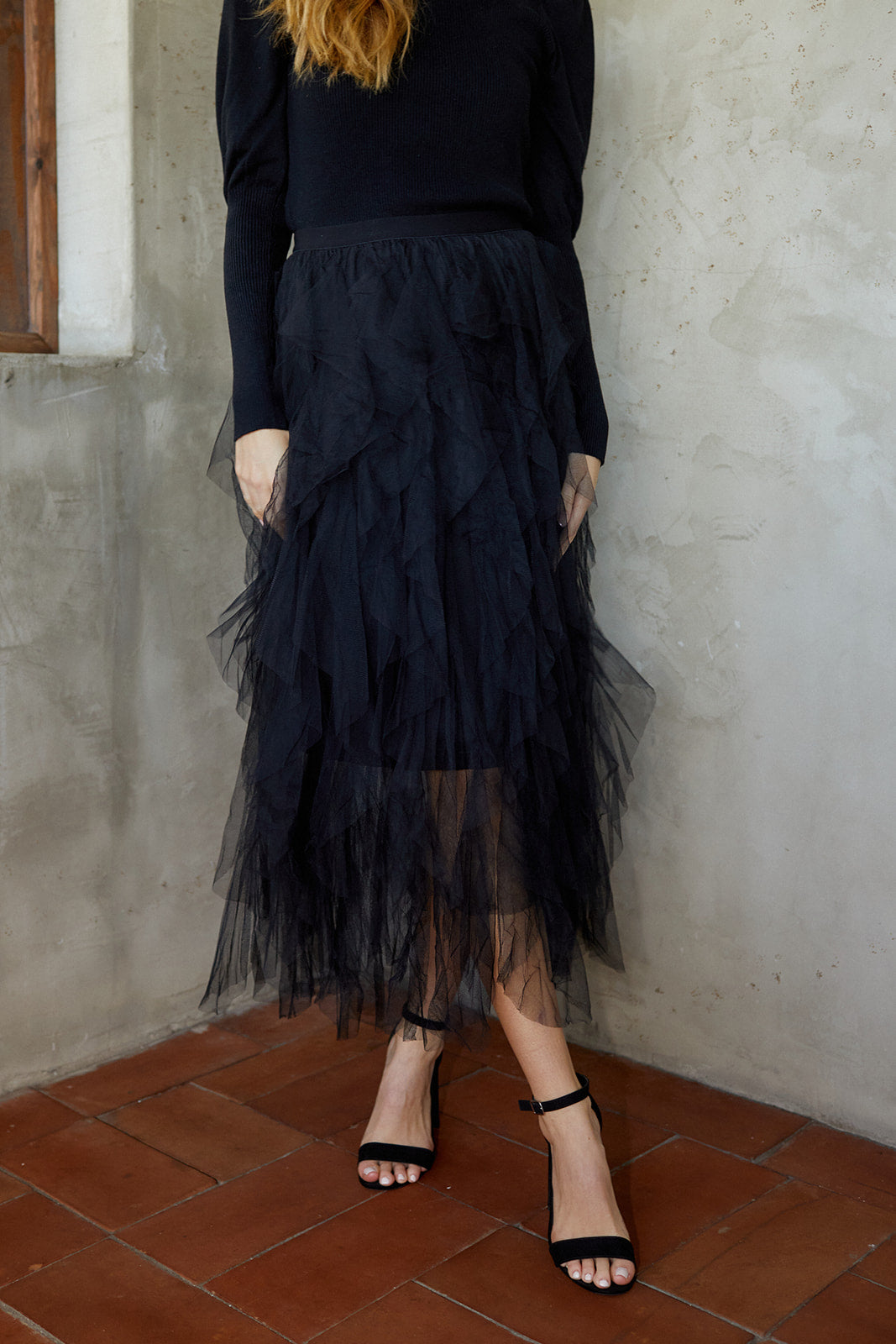Mirza Tule Midi Skirt