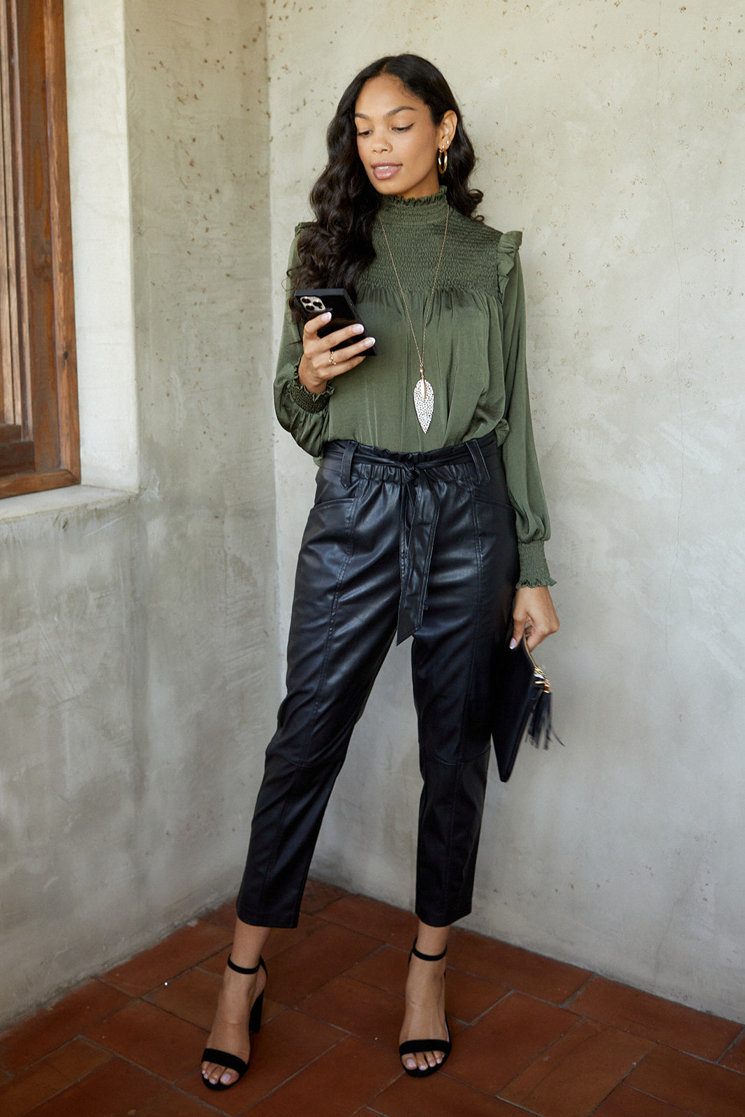 Miranda Smocked Long Sleeve Blouse