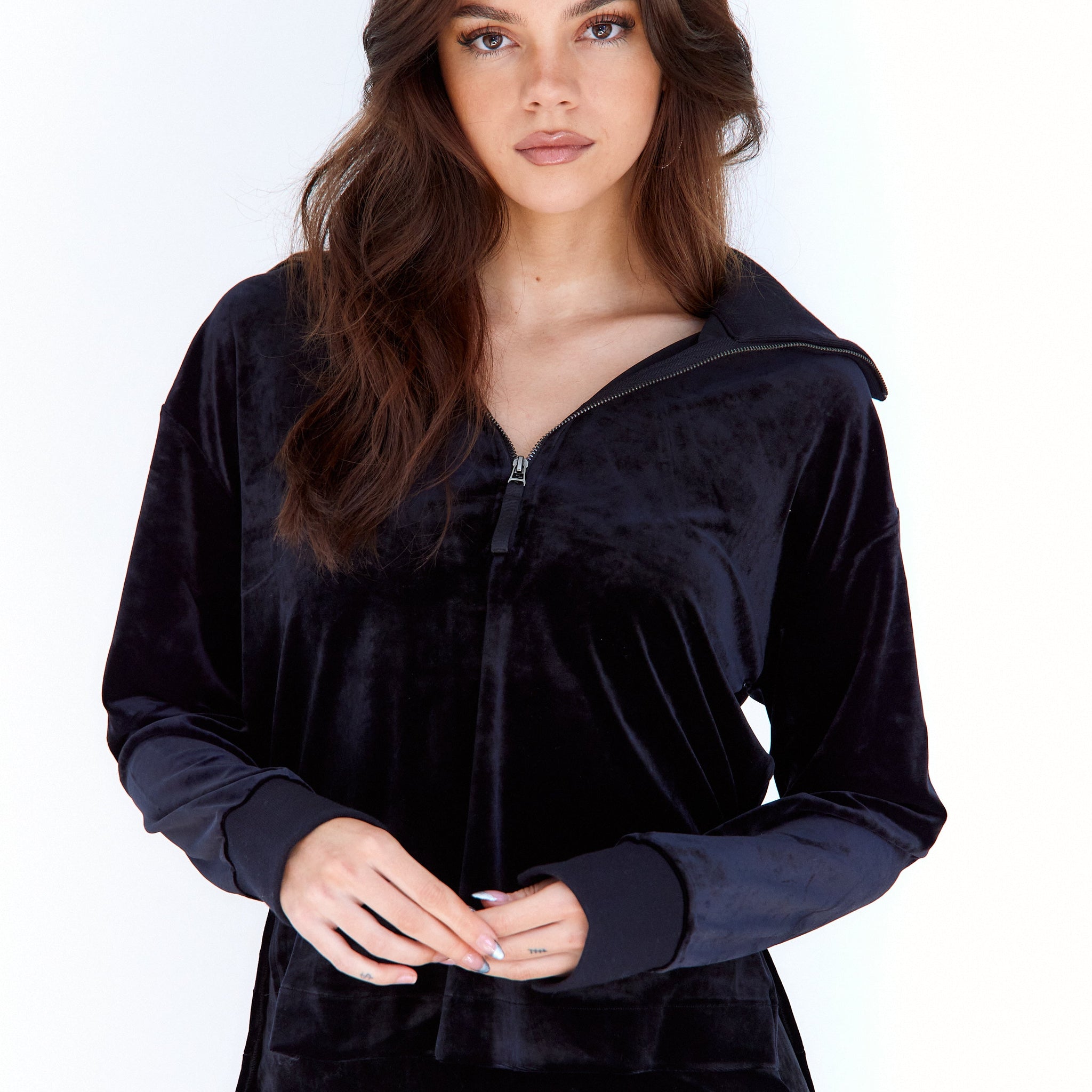SALE - Spanx Velvet Half Zip