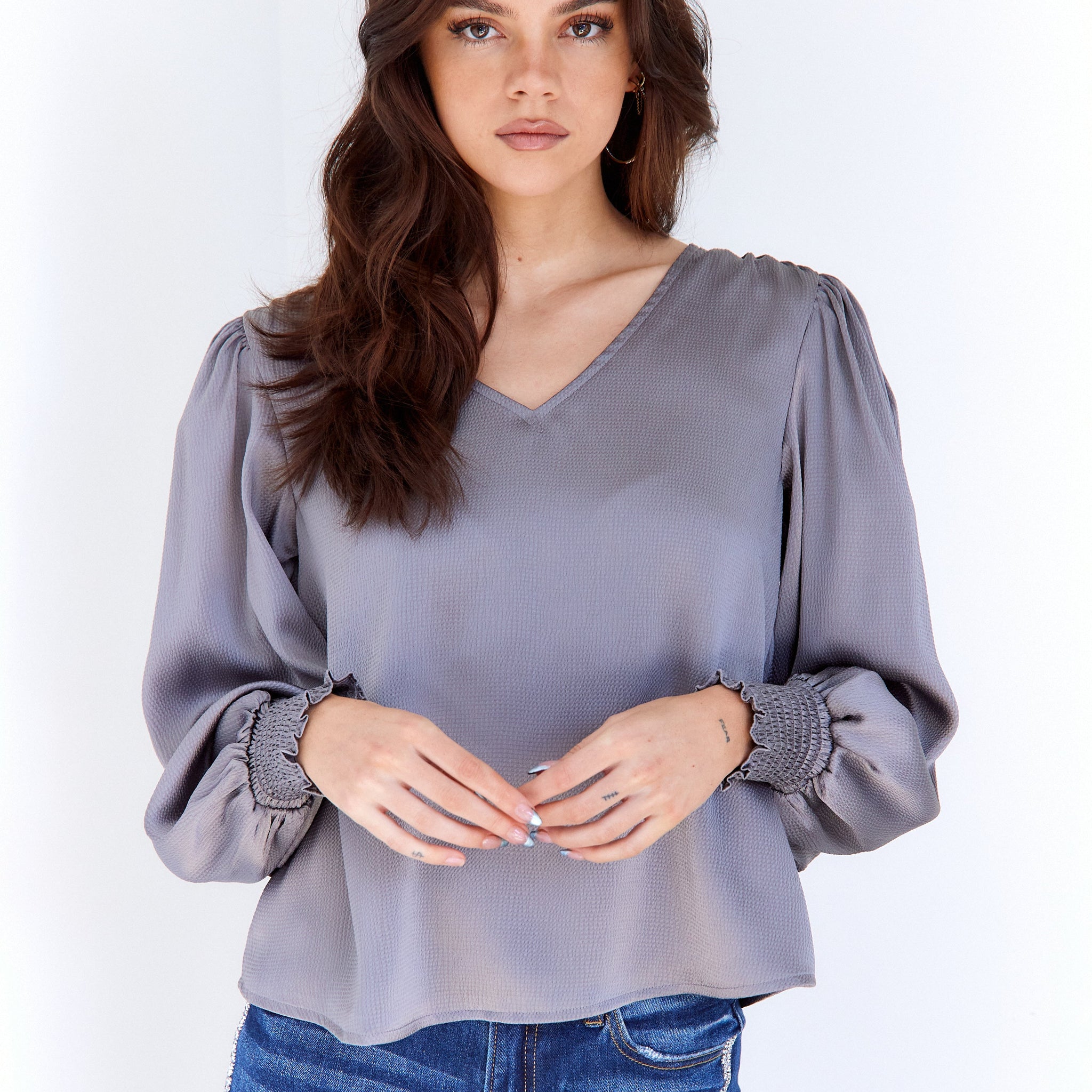 Haisley Crushed Satin Blouse