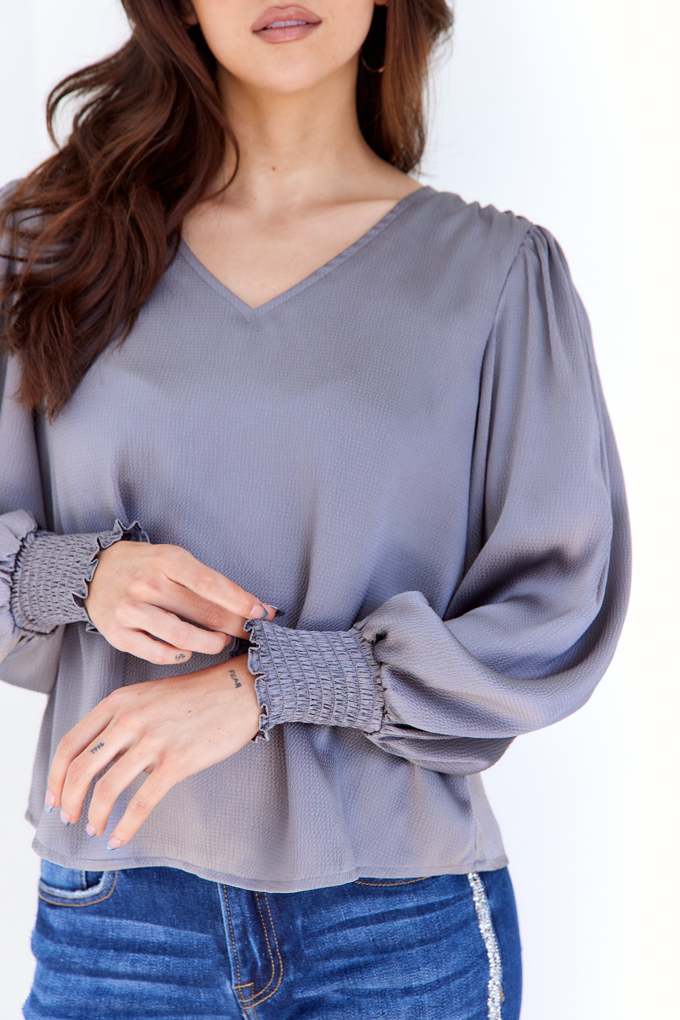 Haisley Crushed Satin Blouse