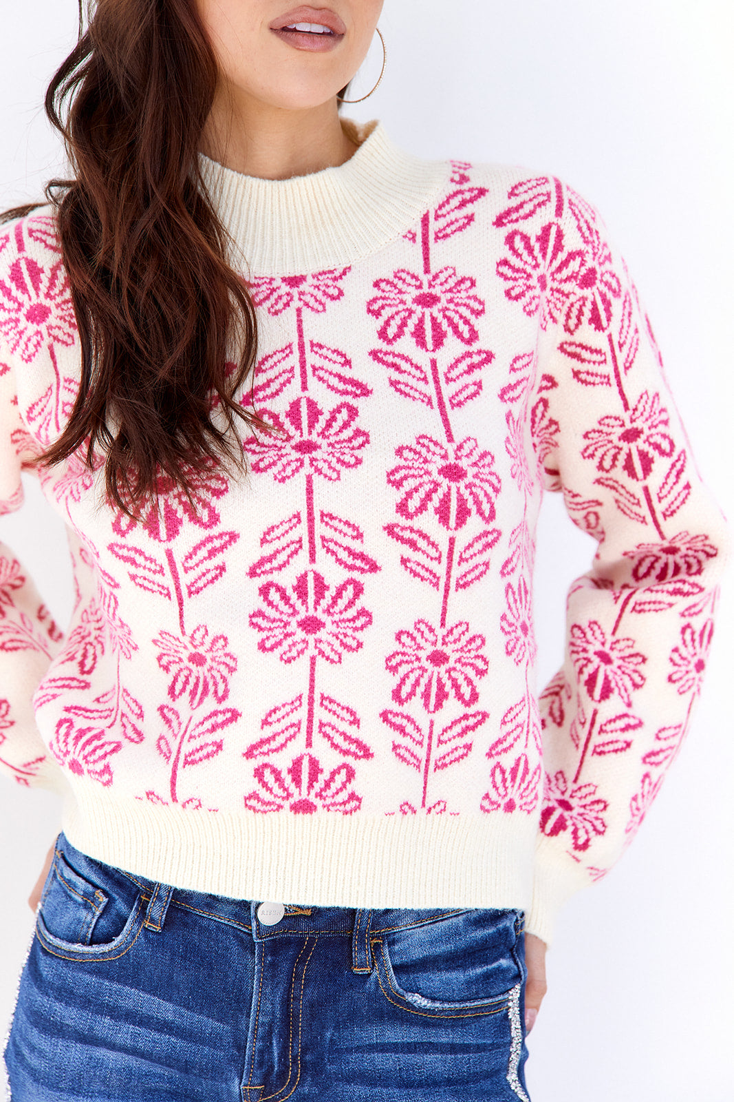 SALE - Tricia Flower Printed Sweater