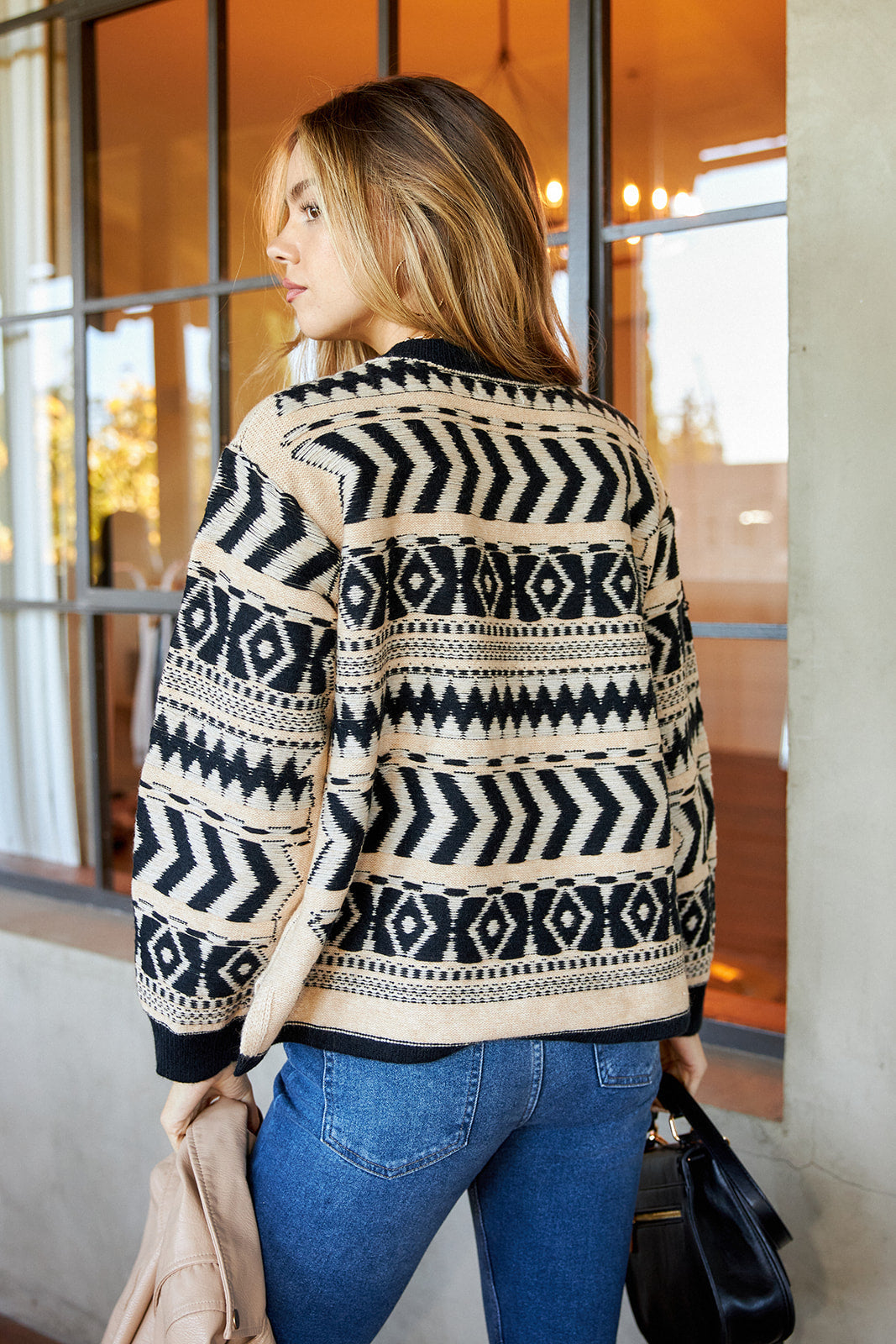 Nixi Textured Print Sweater