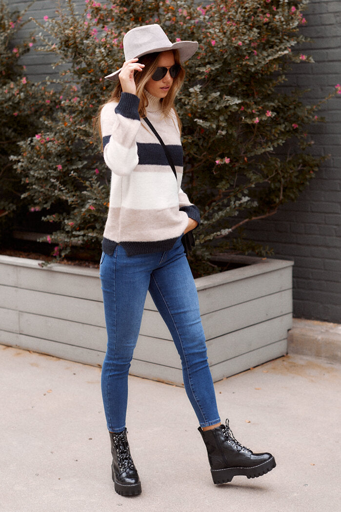 Rover Stripe Turtleneck Sweater