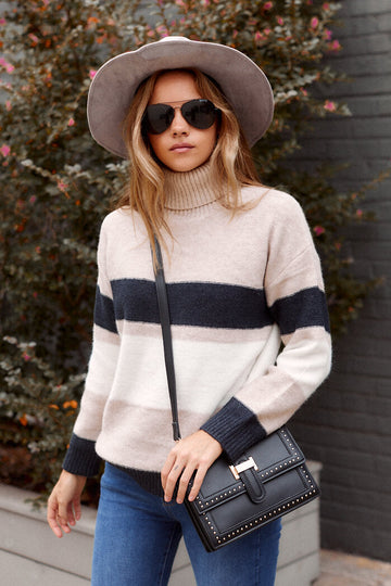 Rover Stripe Turtleneck Sweater