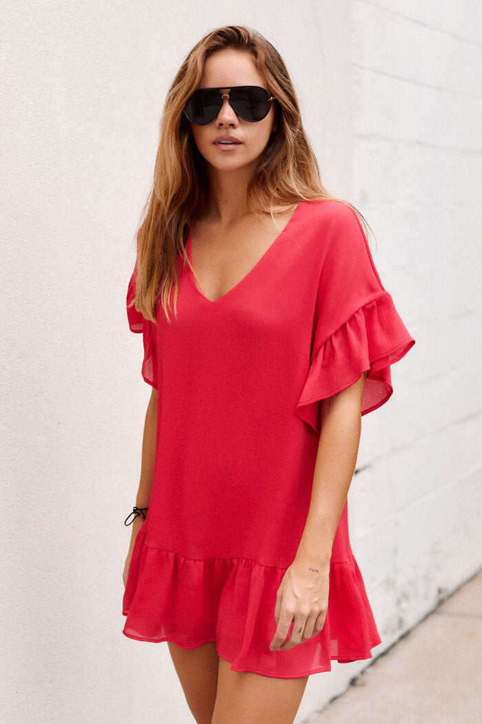 Lilla Ruffle Detail Mini Dress