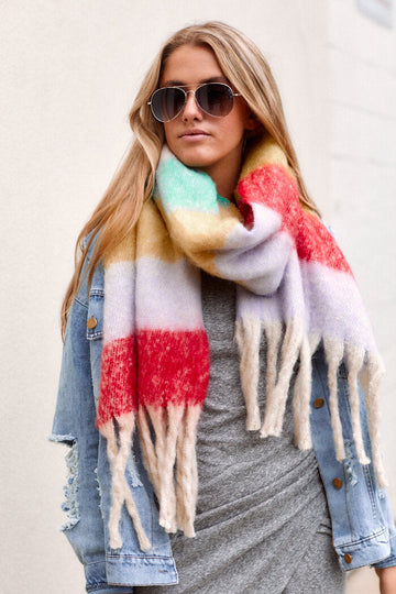 Clovis Stripe Fringe Scarf