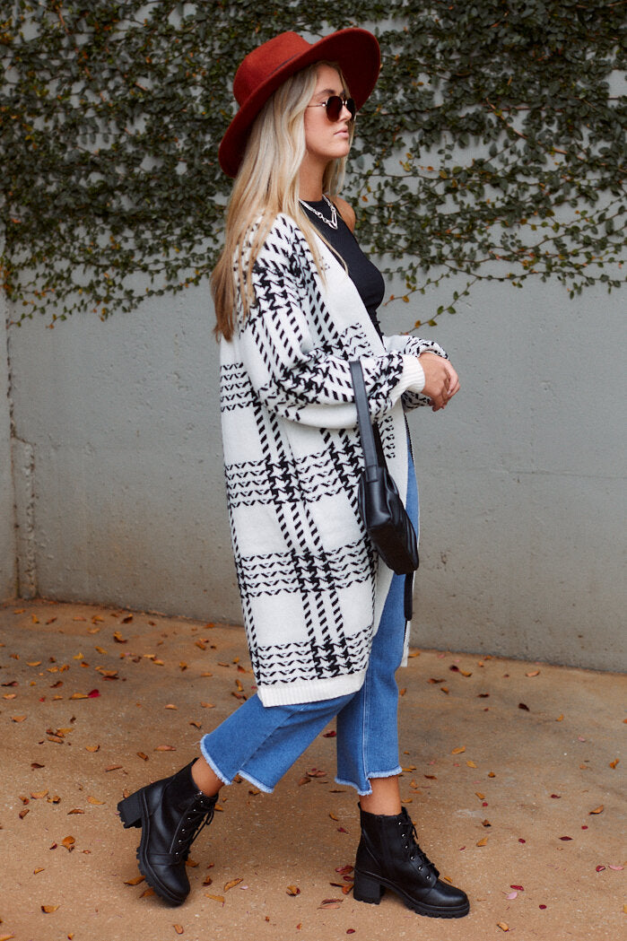 Kellen Houndstooth Cardigan