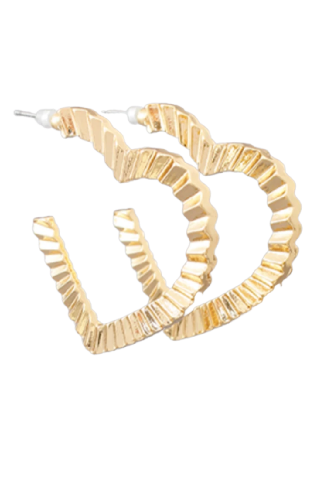 Ivy Textured Heart Hoop Earrings