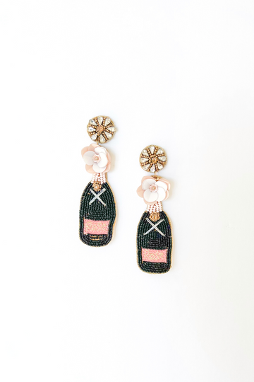 Evelyn Beaded Rose Bottle Earrings