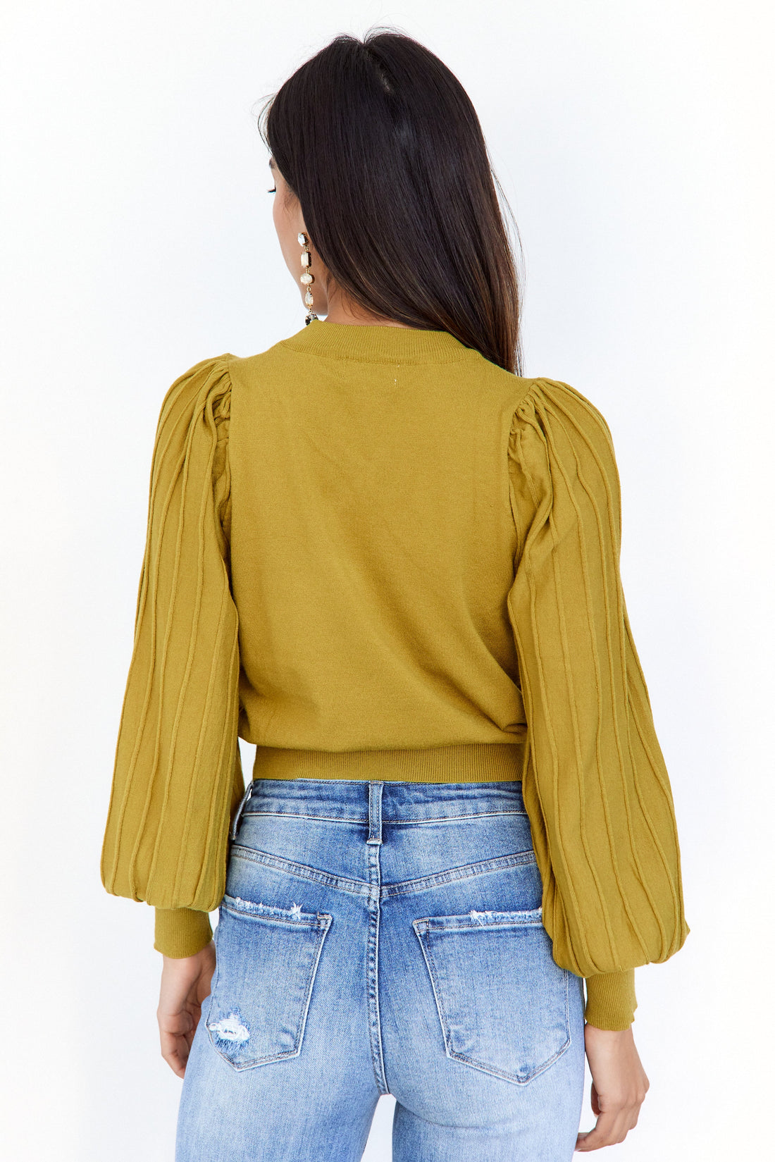 SALE- Kolby Pleated Sleeves Sweater