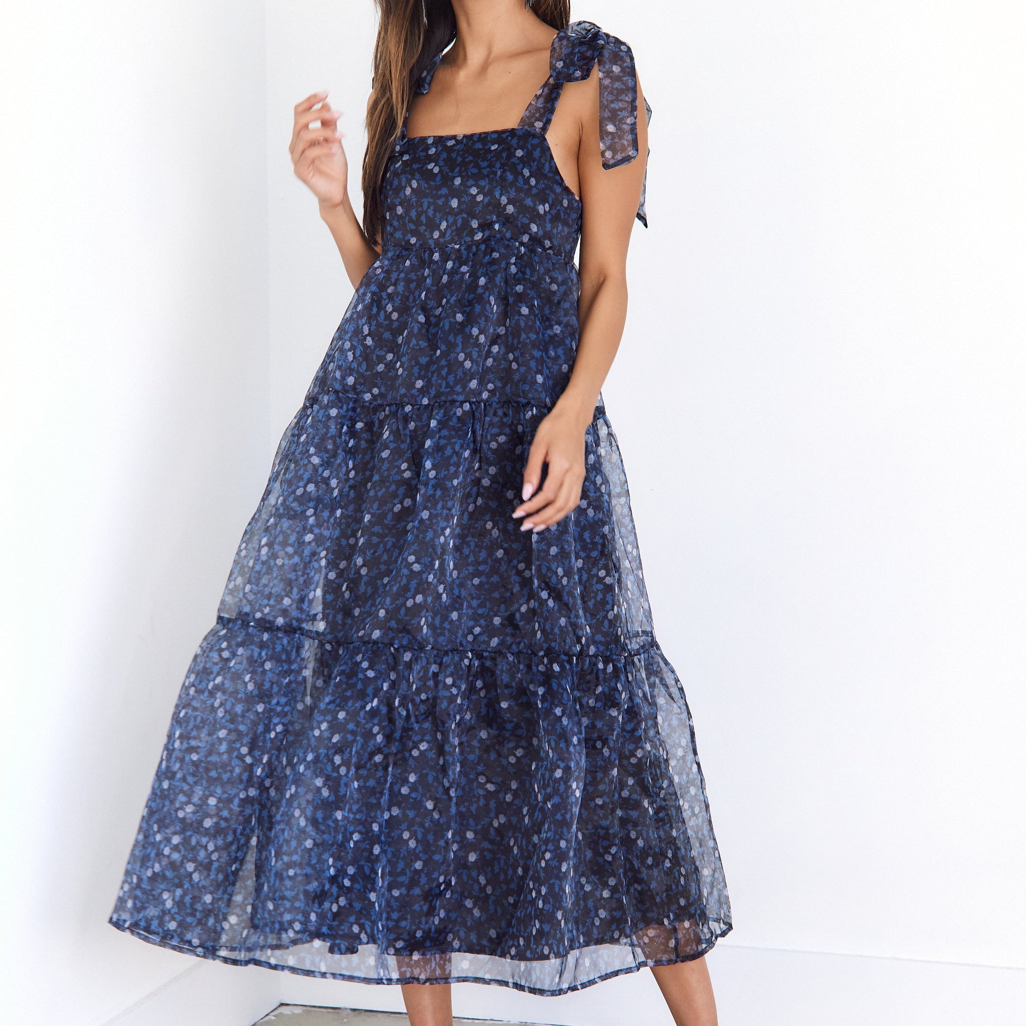 SALE - Victoria Tiered Tulle Midi Dress