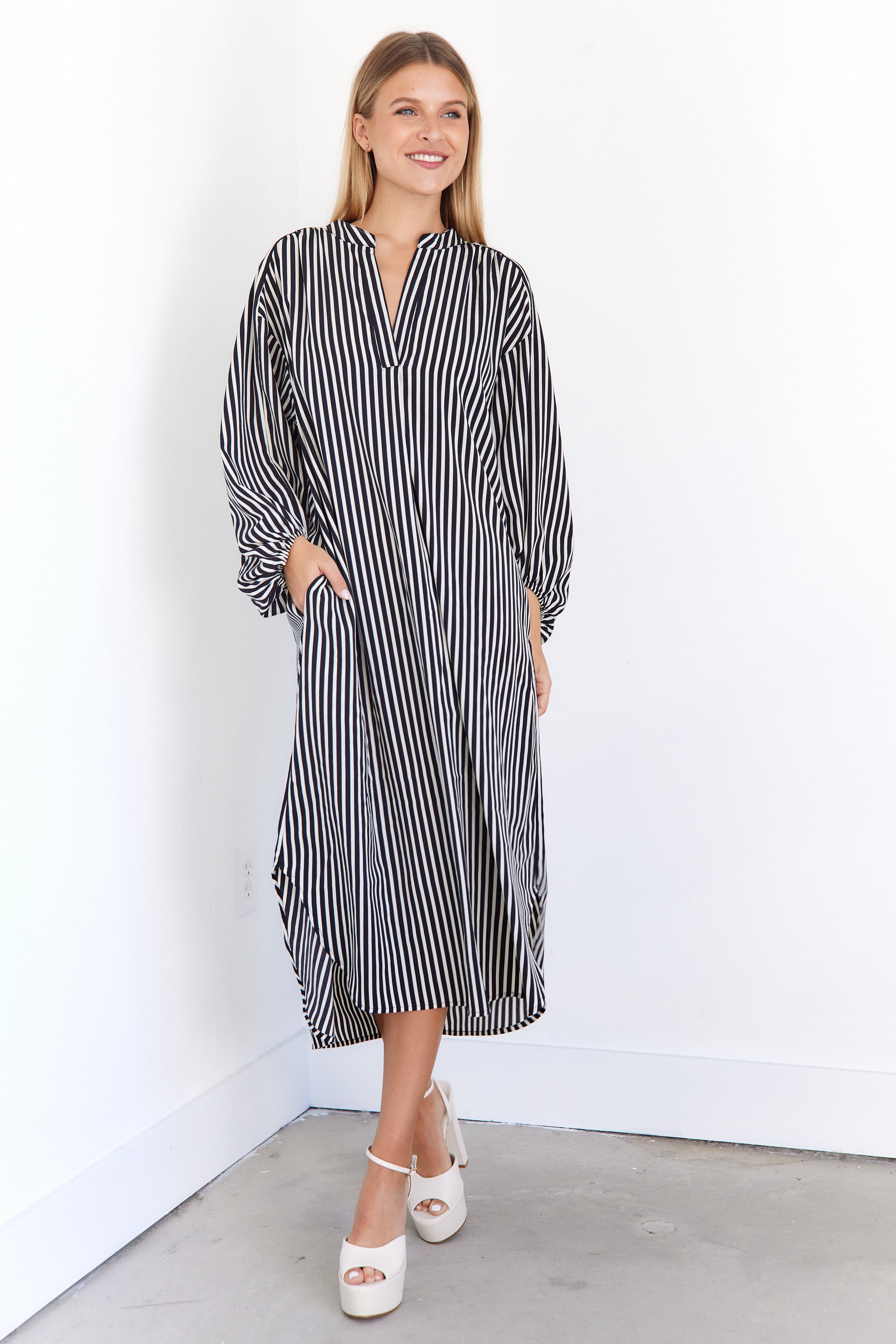 SALE - Lessie Striped Midi Dress