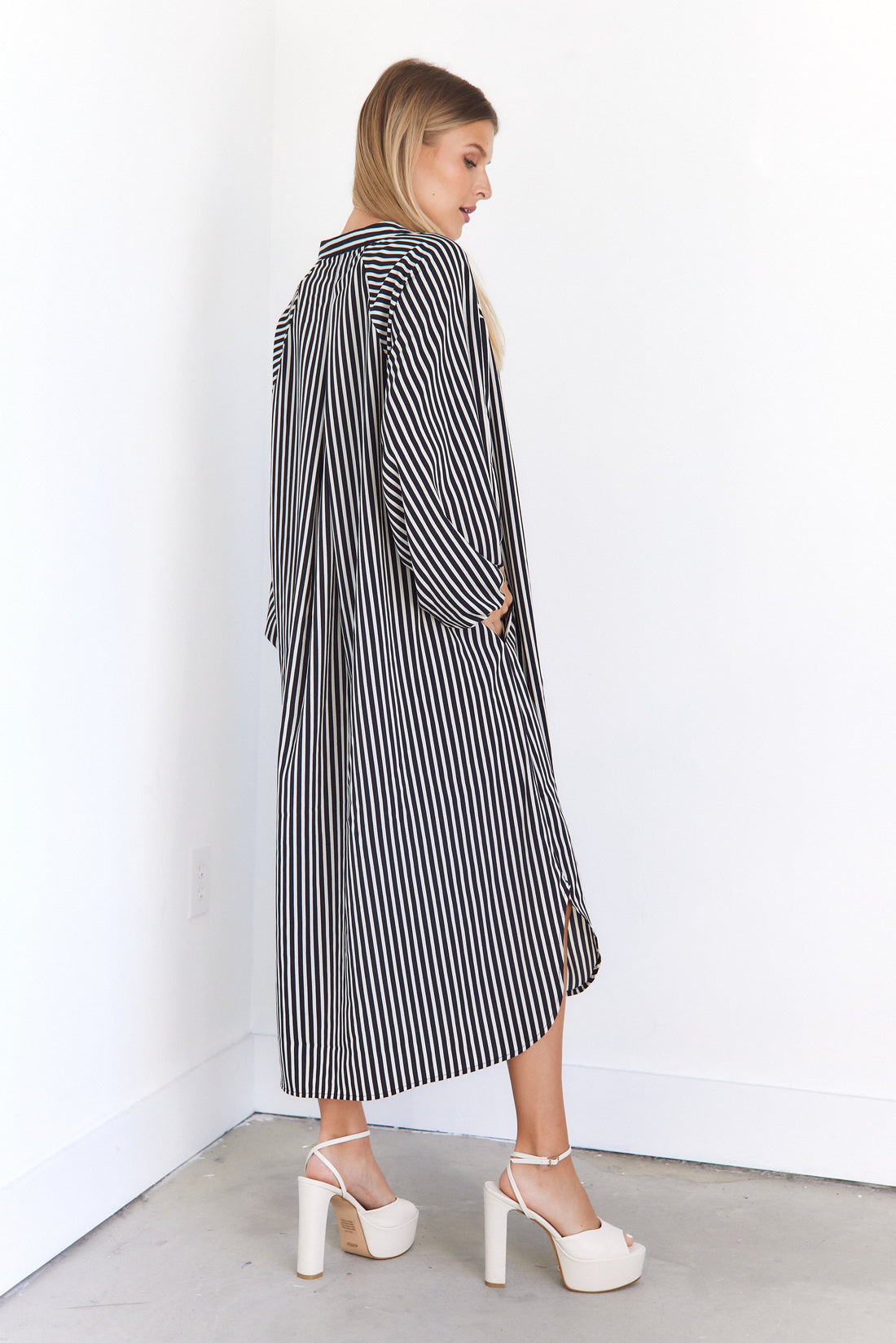 SALE - Lessie Striped Midi Dress