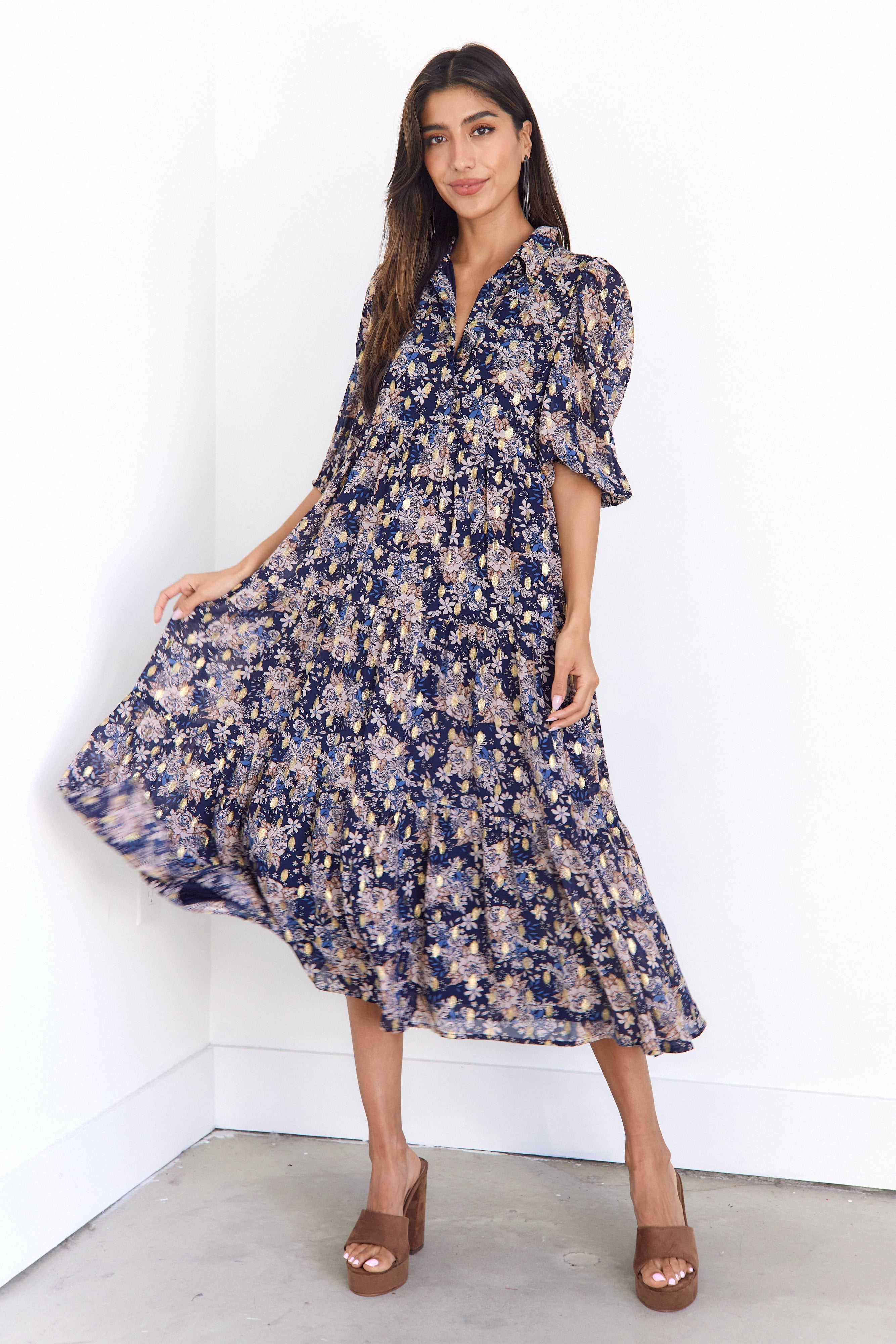 SALE - Thea Floral Midi Dress