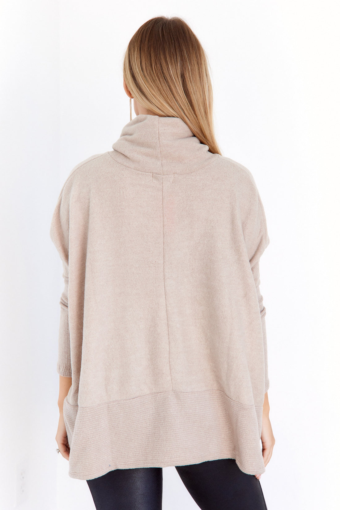 Lana Drawstring Cowl Neck Sweater