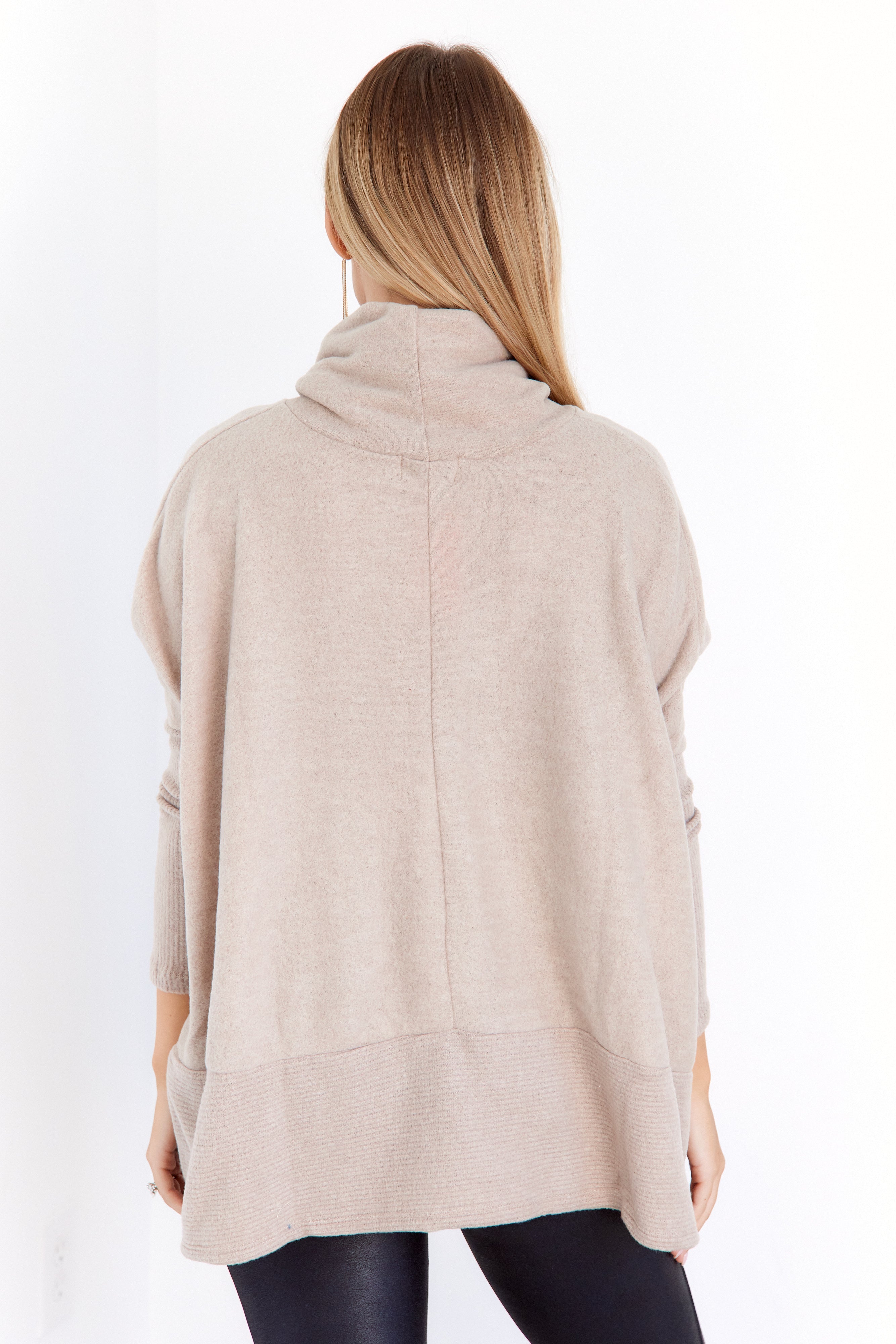 Lana Drawstring Cowl Neck Sweater
