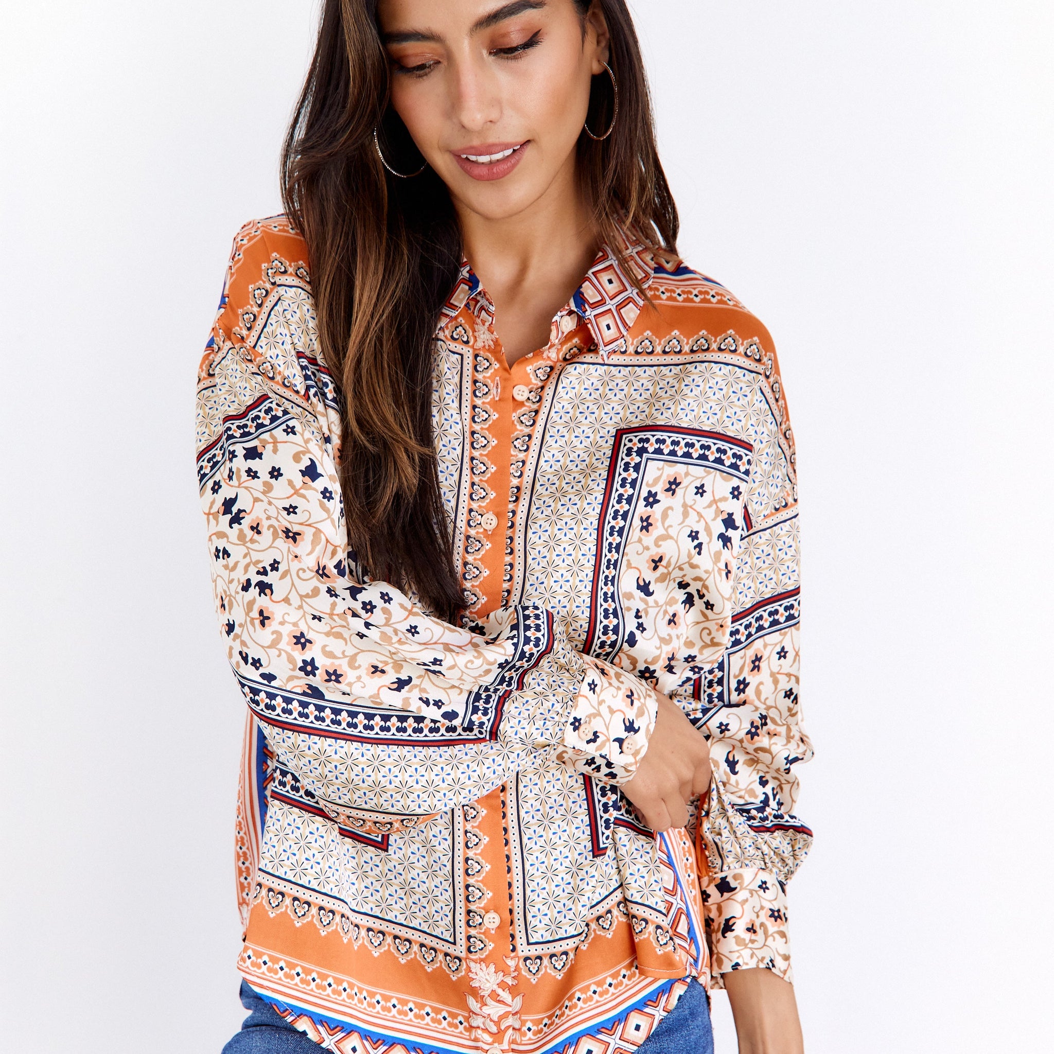 SALE - Colette Multi Scarf Print Blouse