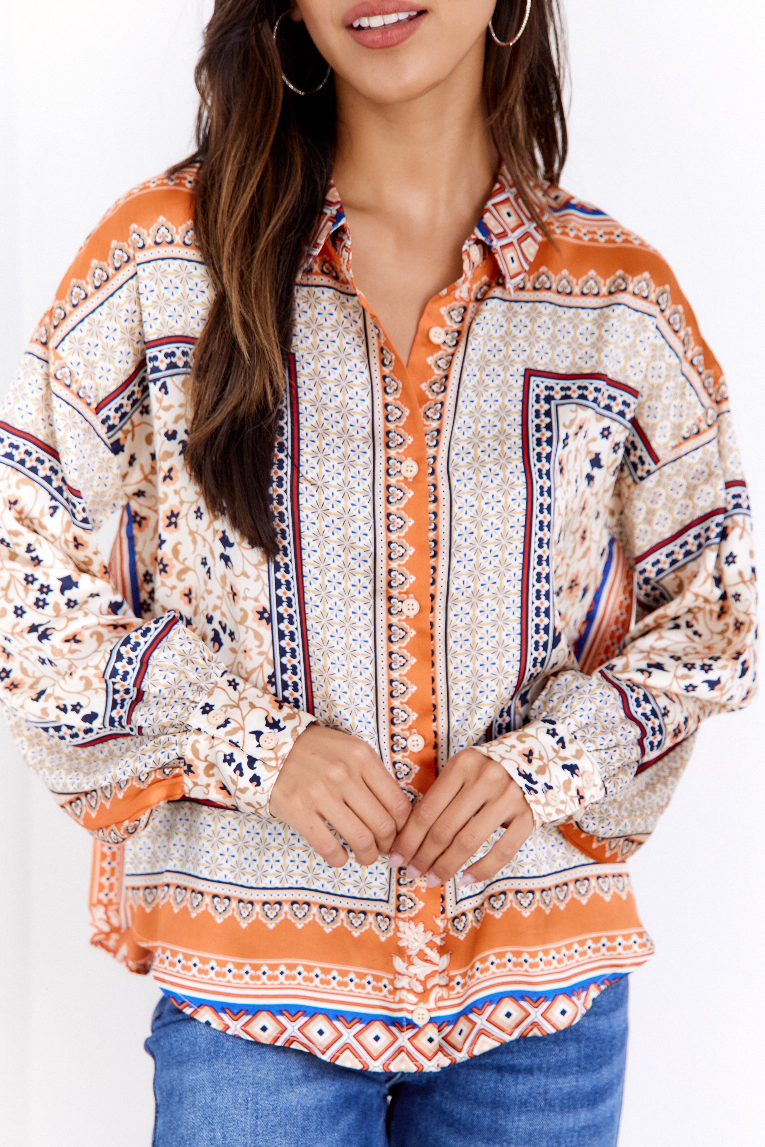SALE - Colette Multi Scarf Print Blouse