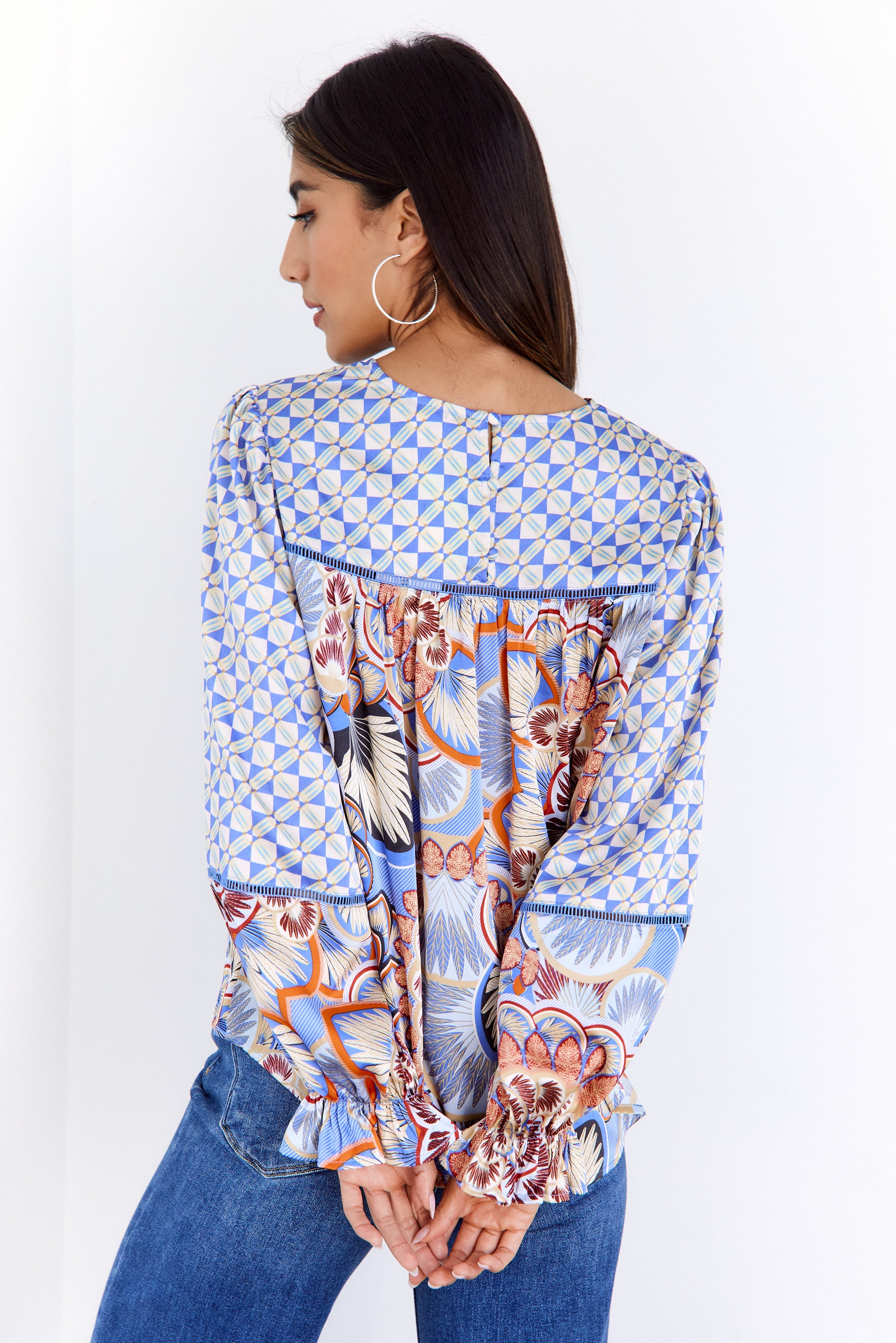 SALE - Cia Printed Boho Blouse
