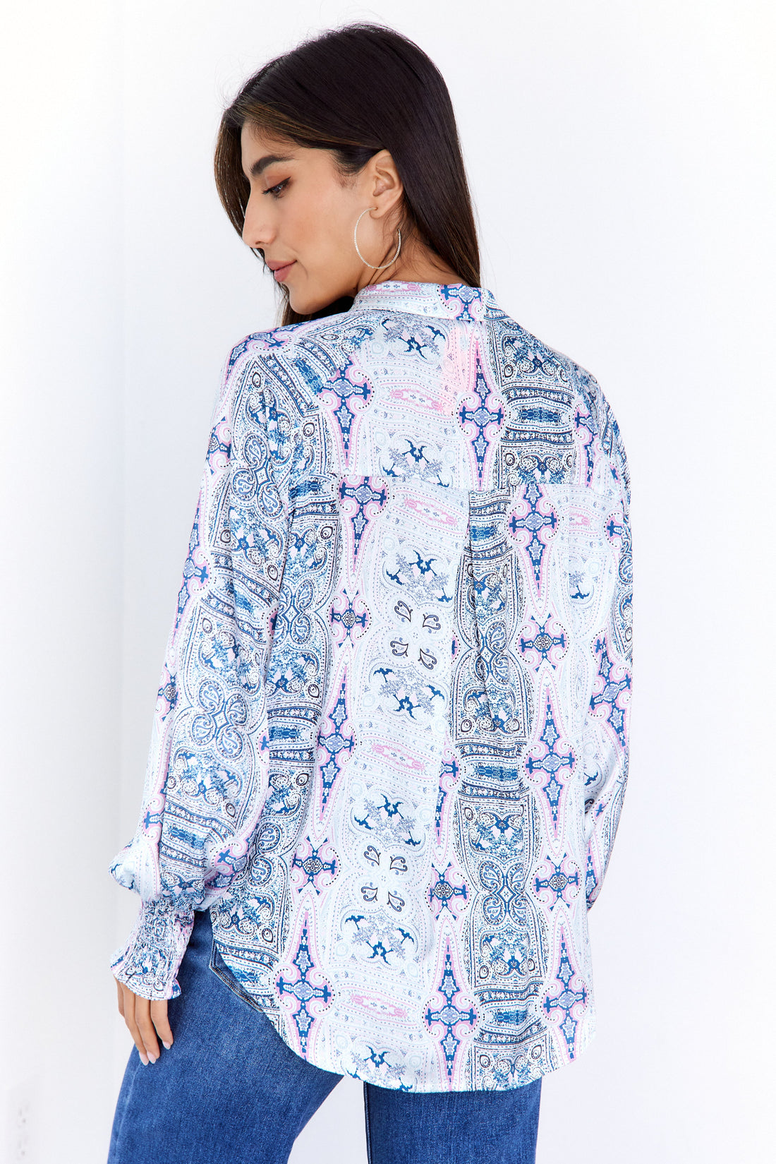 SALE - Ashton Printed Button Down Top