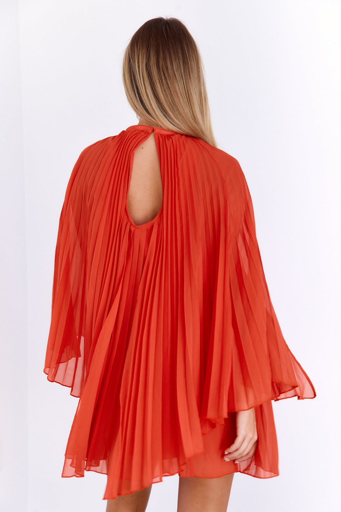 SALE - Helena Pleated Cape Mini Dress