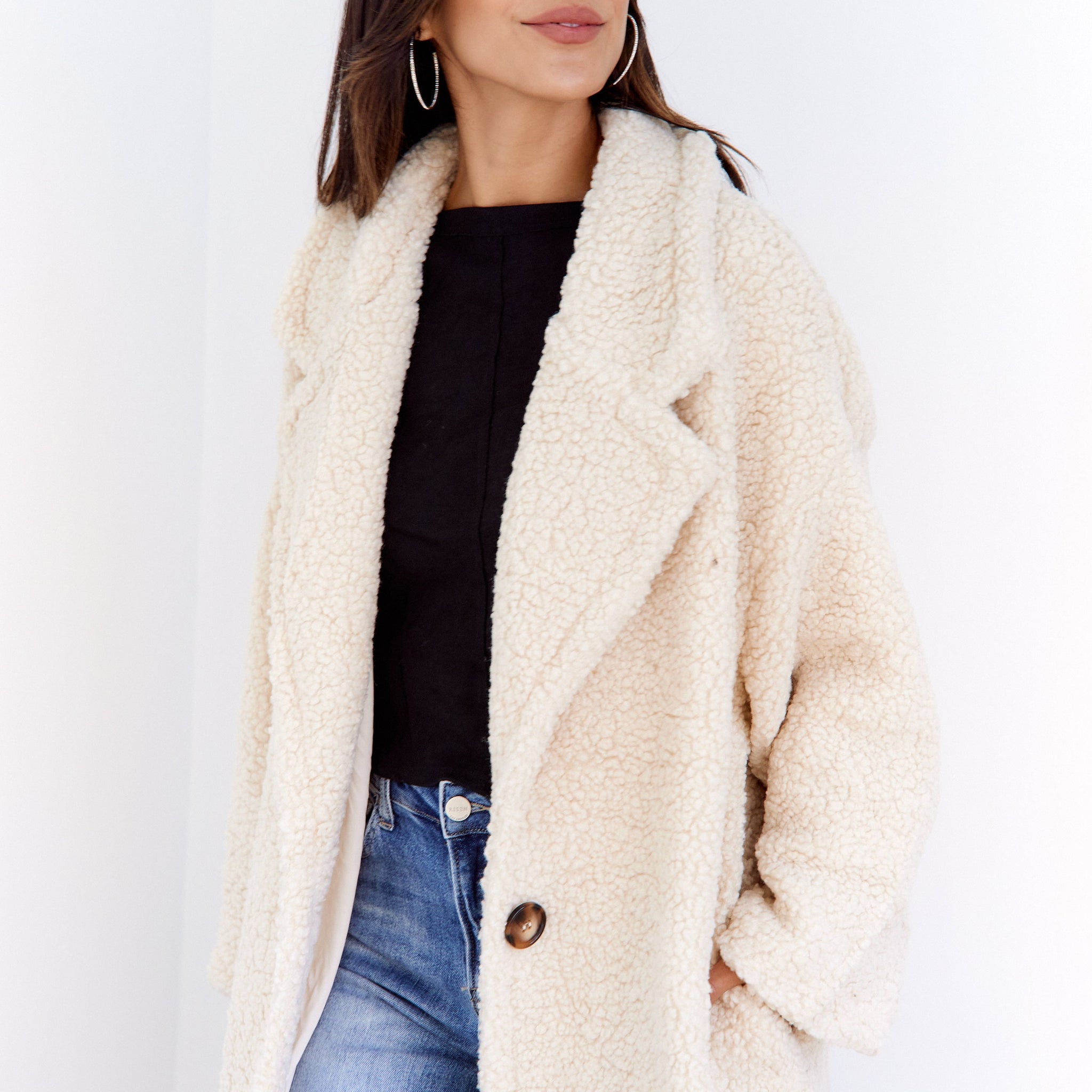 SALE - Yasmin Oversized Sherpa Long Coat