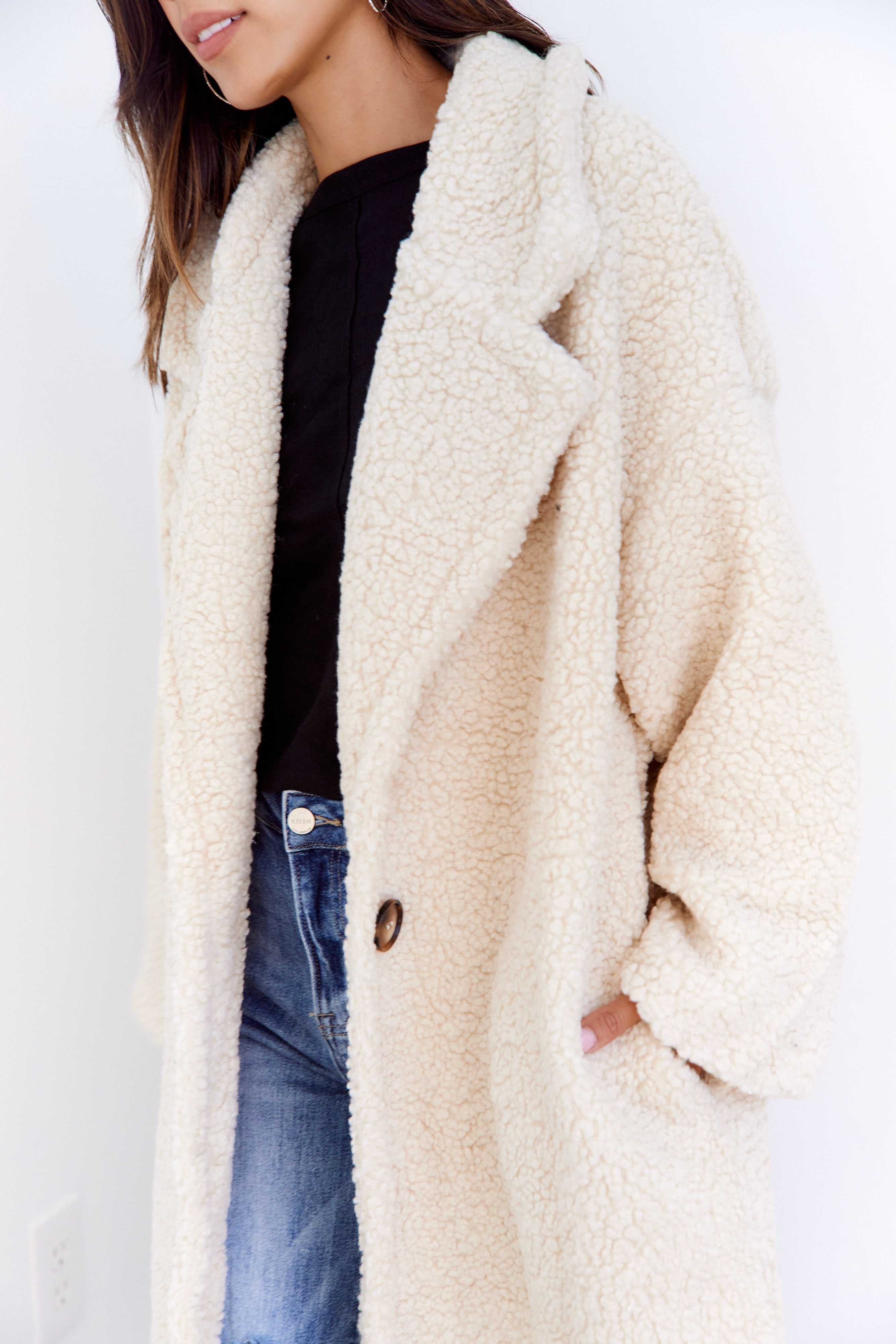 SALE - Yasmin Oversized Sherpa Long Coat