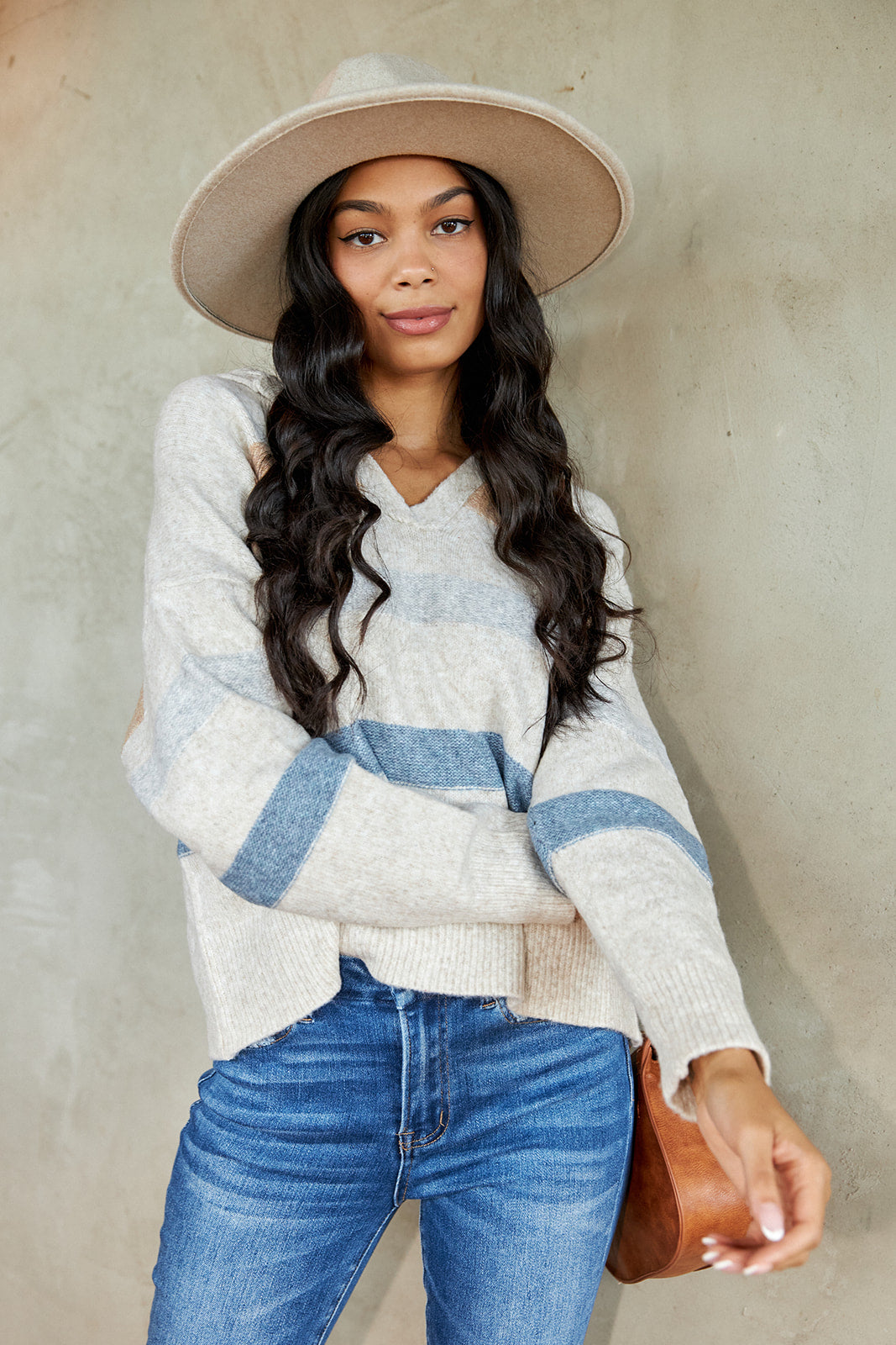 Riva Striped Collared Sweater