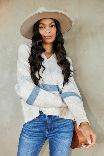 Riva Striped Collared Sweater